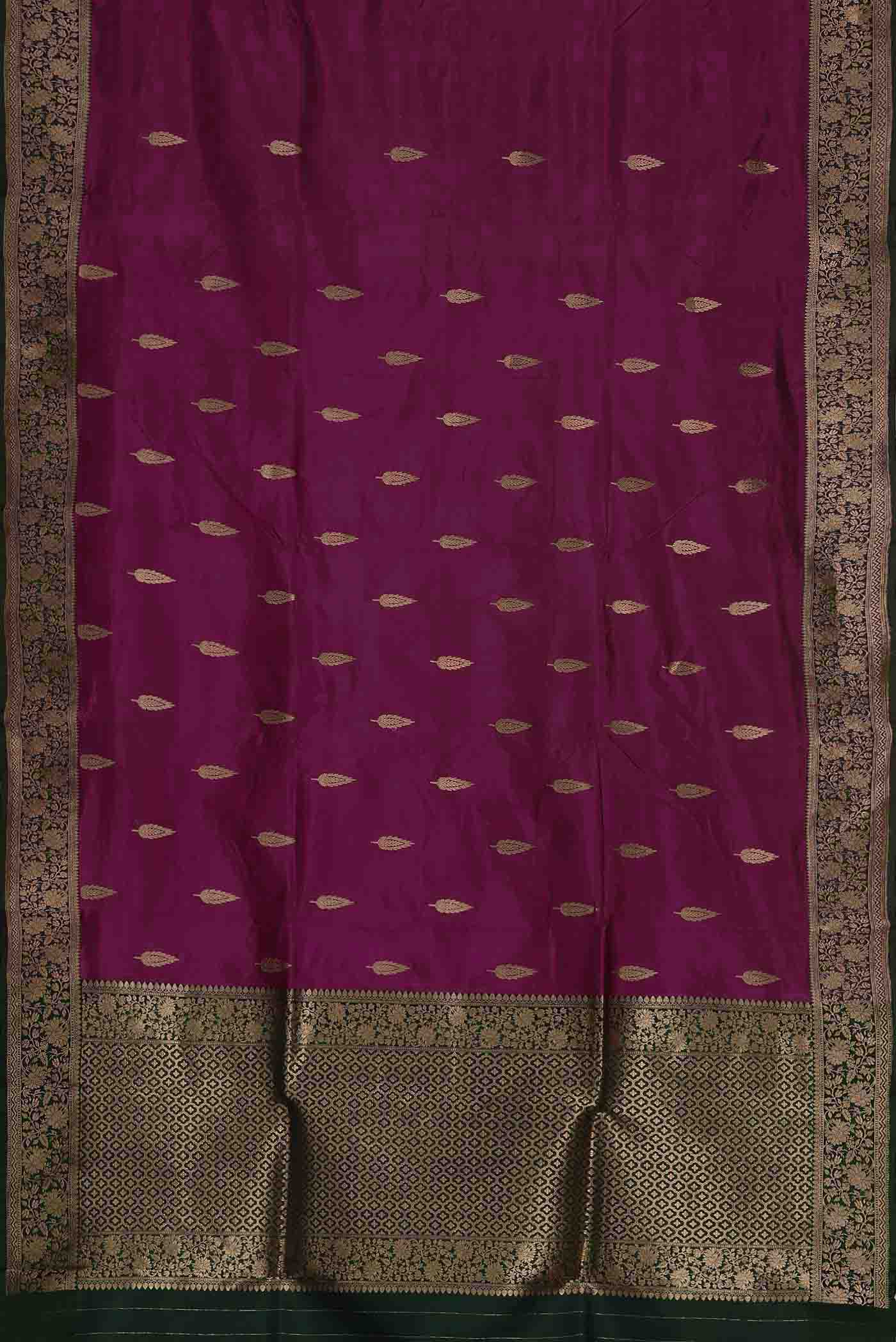 Magenta Banarasi Katan Silk Saree