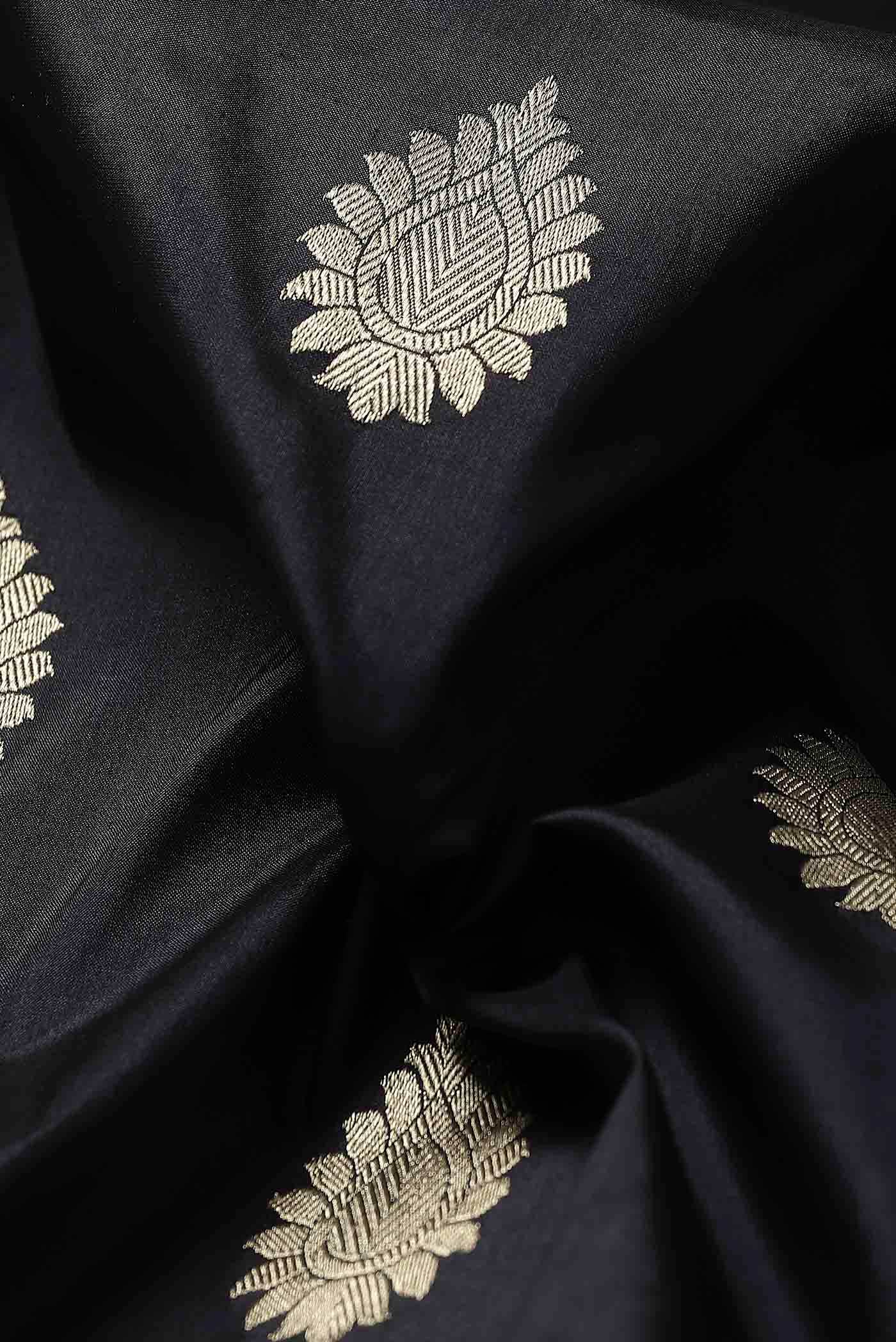 Black Banarasi Katan Silk Saree