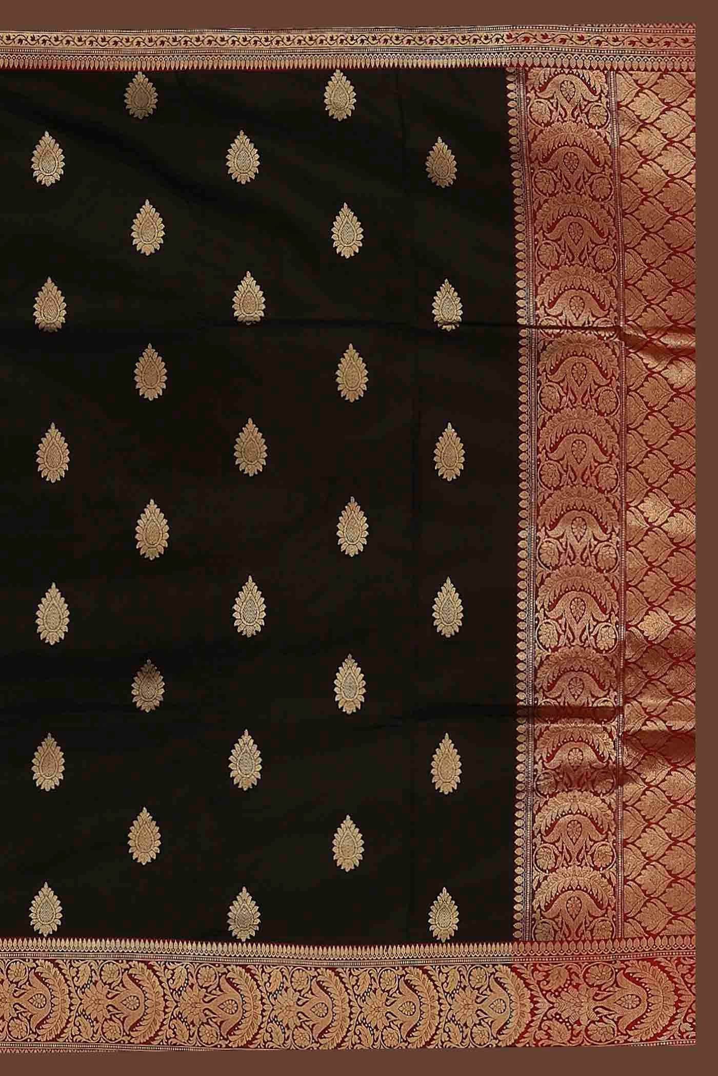 Black Banarasi Katan Silk Saree