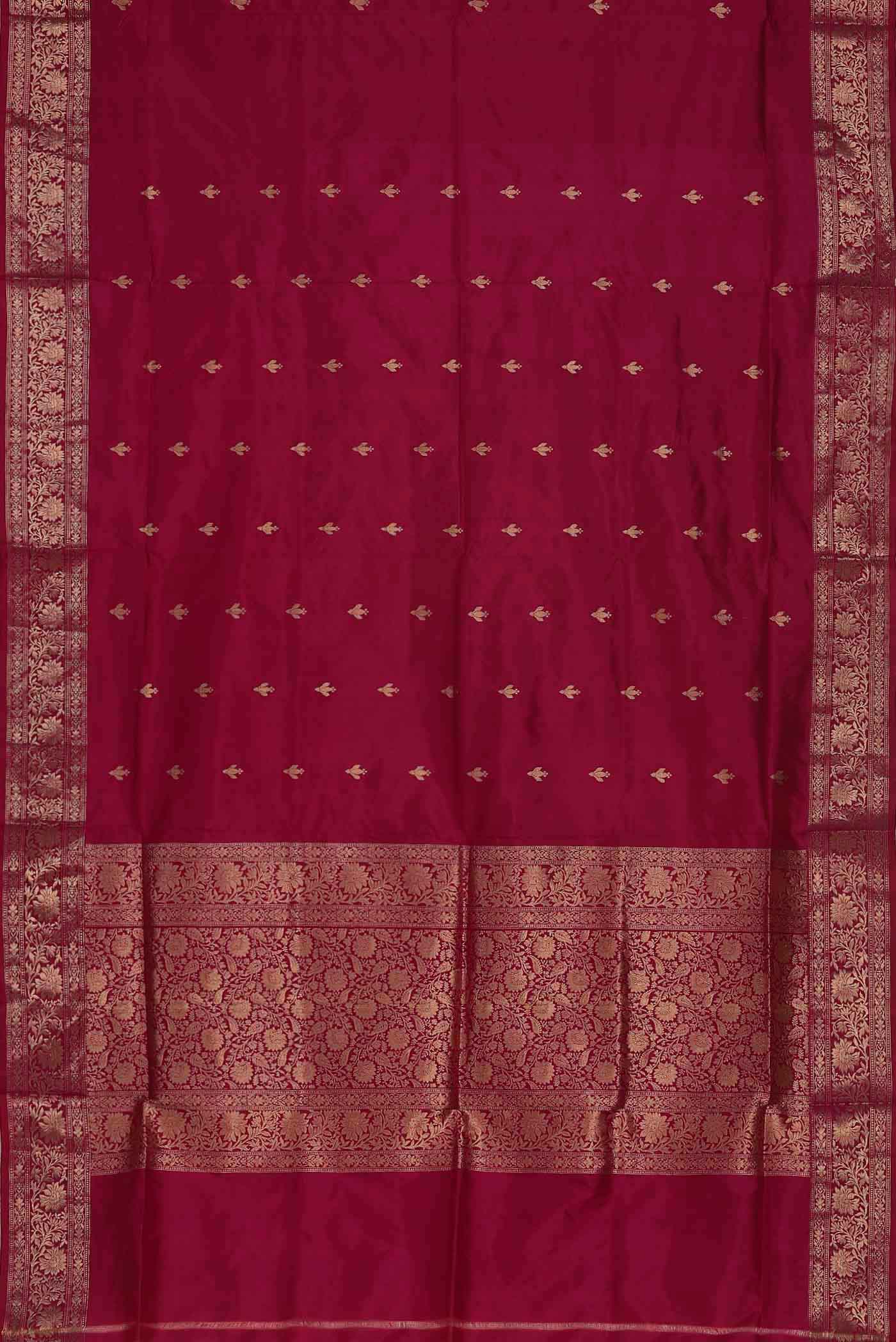 Dark Pink Banarasi Katan Silk Saree