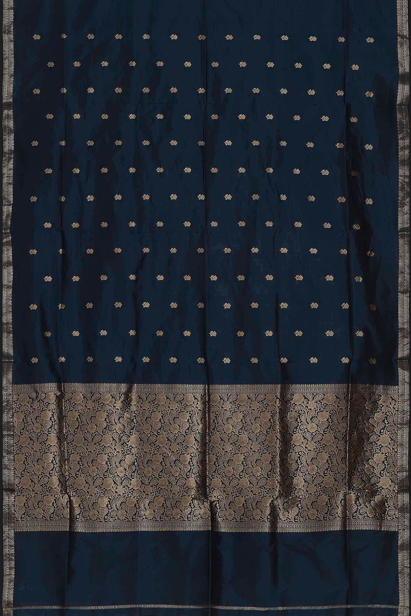 Blue Banarasi Katan Silk Saree