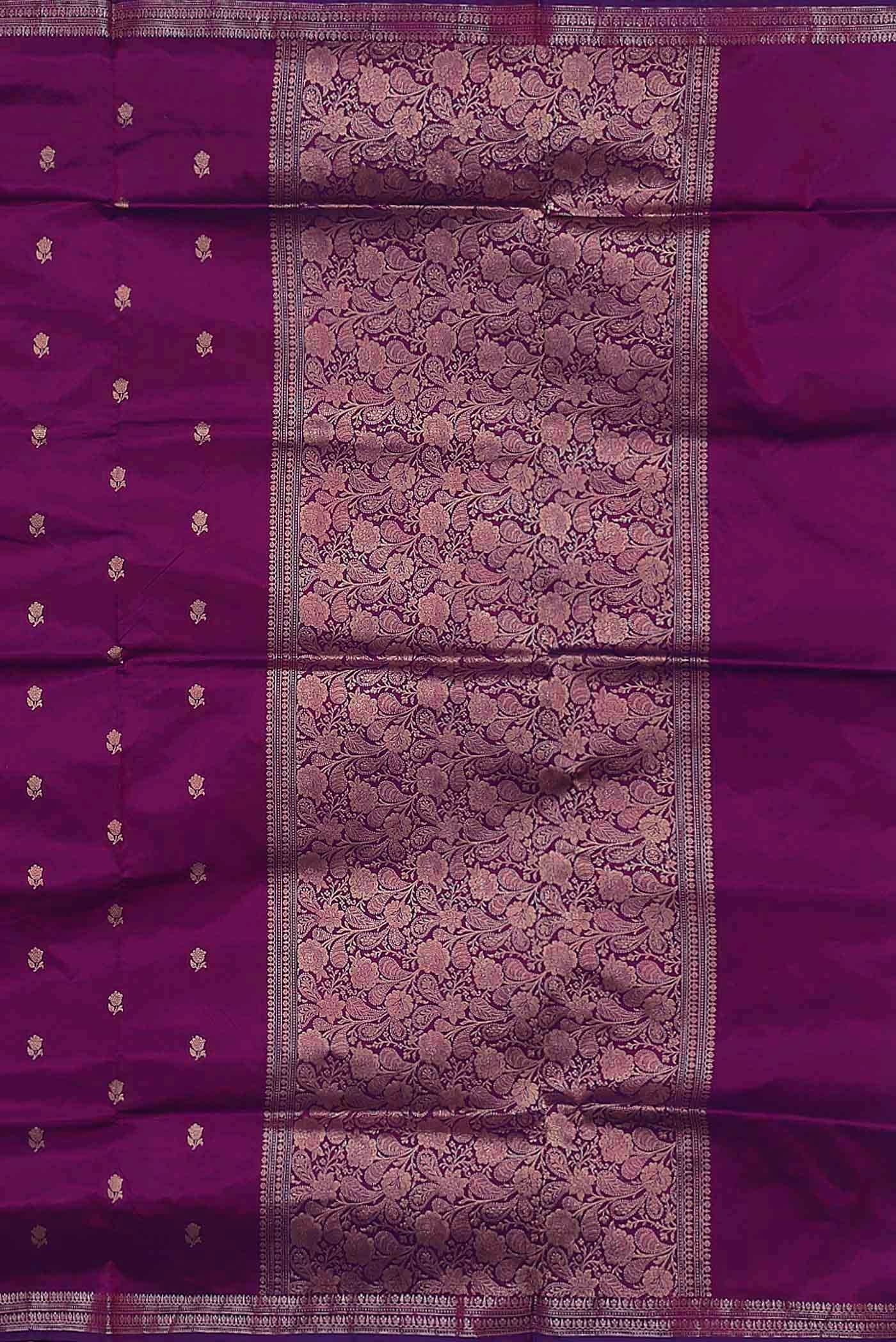 Purple Banarasi Katan Silk Saree