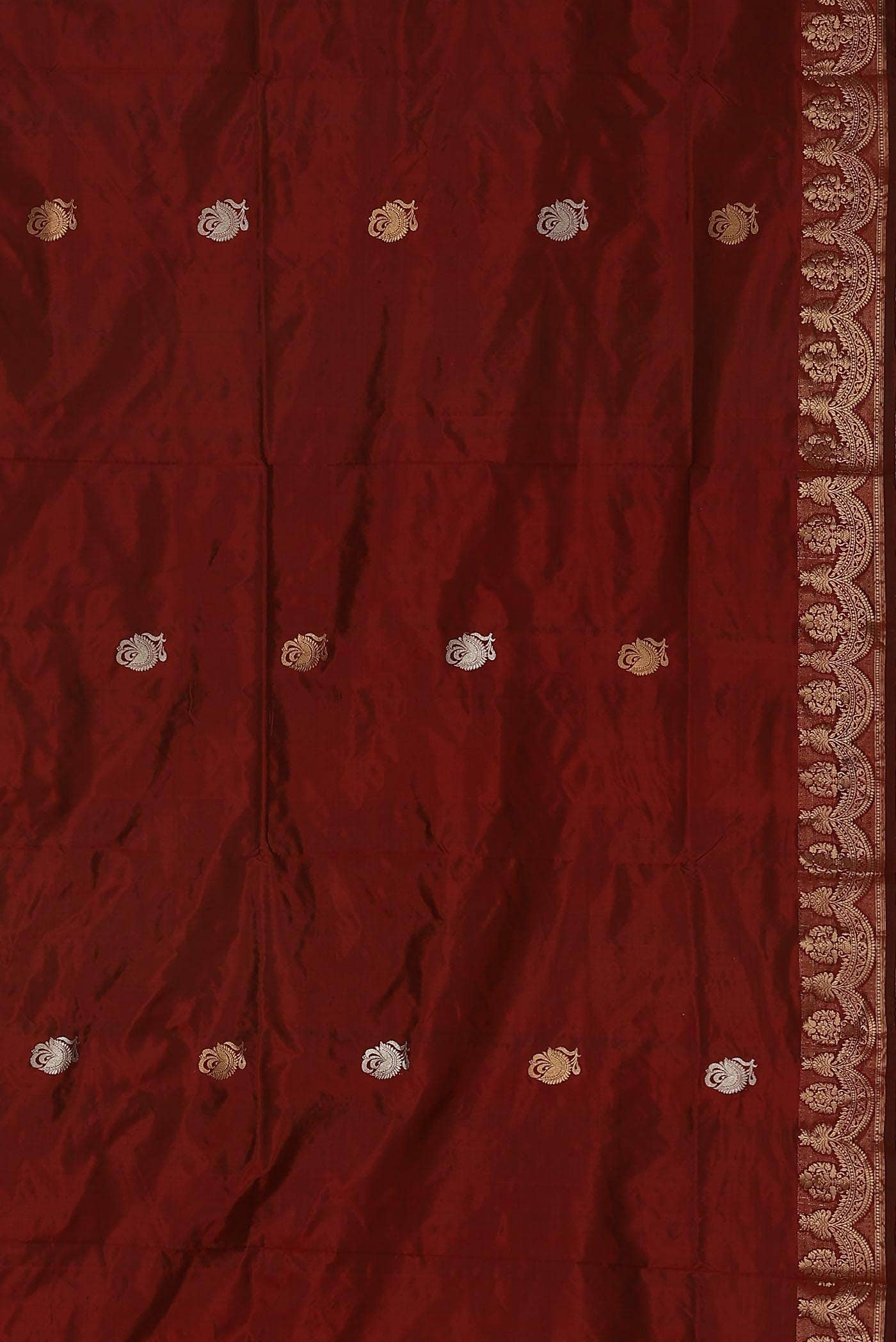 Maroon Banarasi Katan Silk Saree