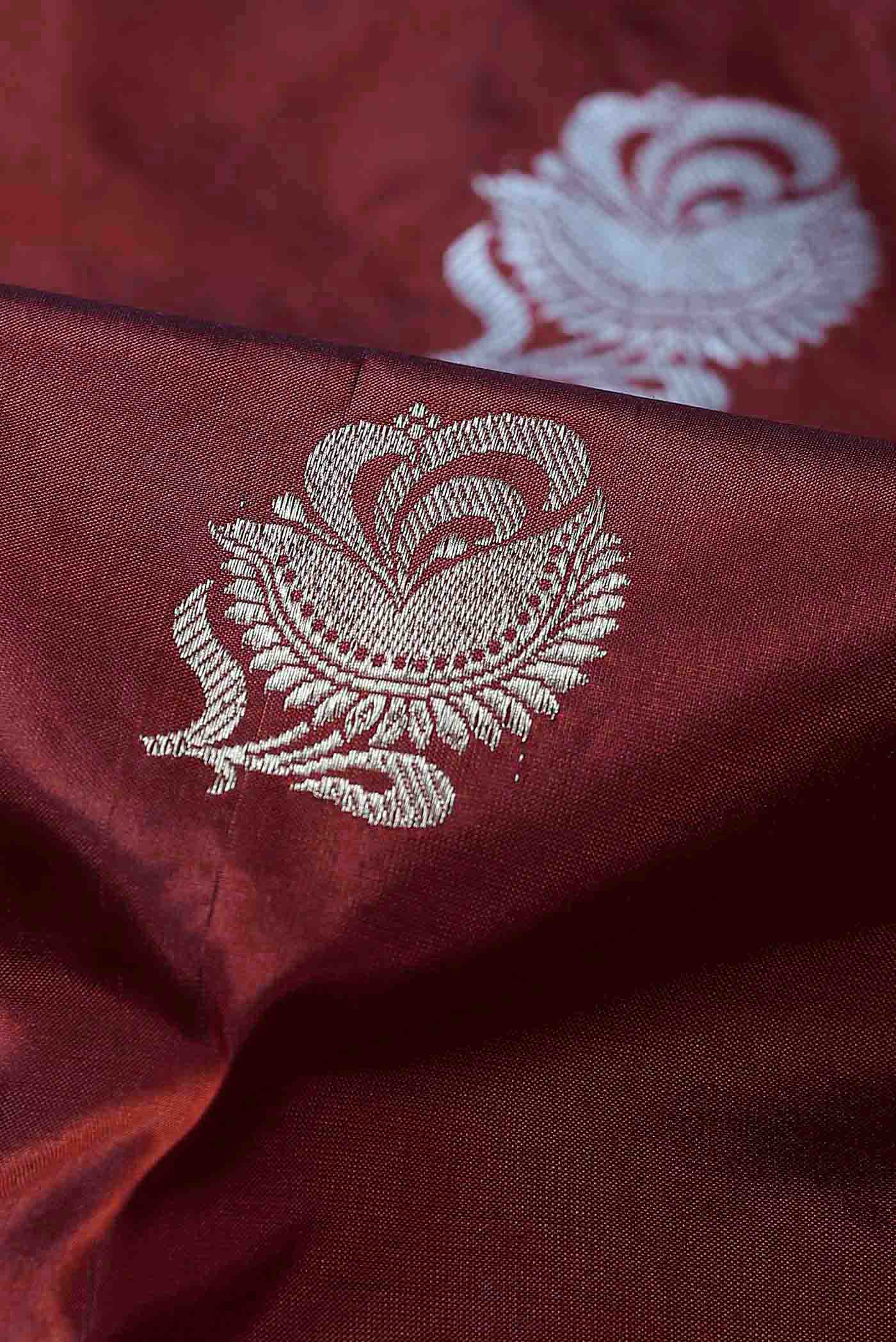 Maroon Banarasi Katan Silk Saree
