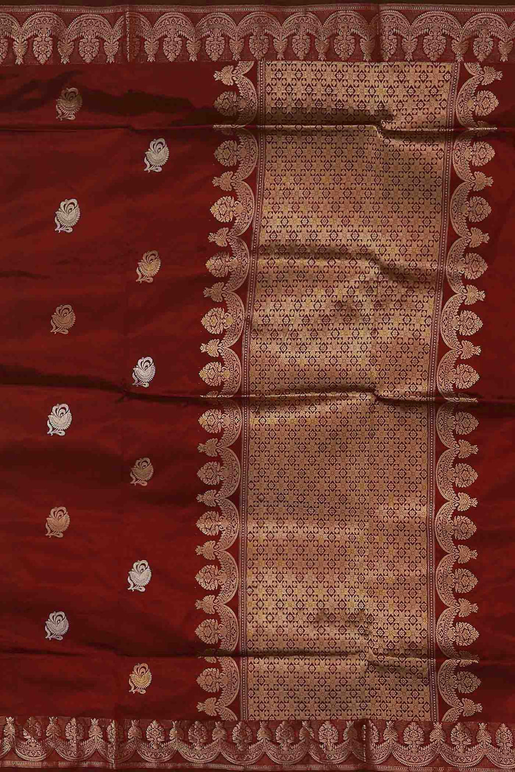Maroon Banarasi Katan Silk Saree