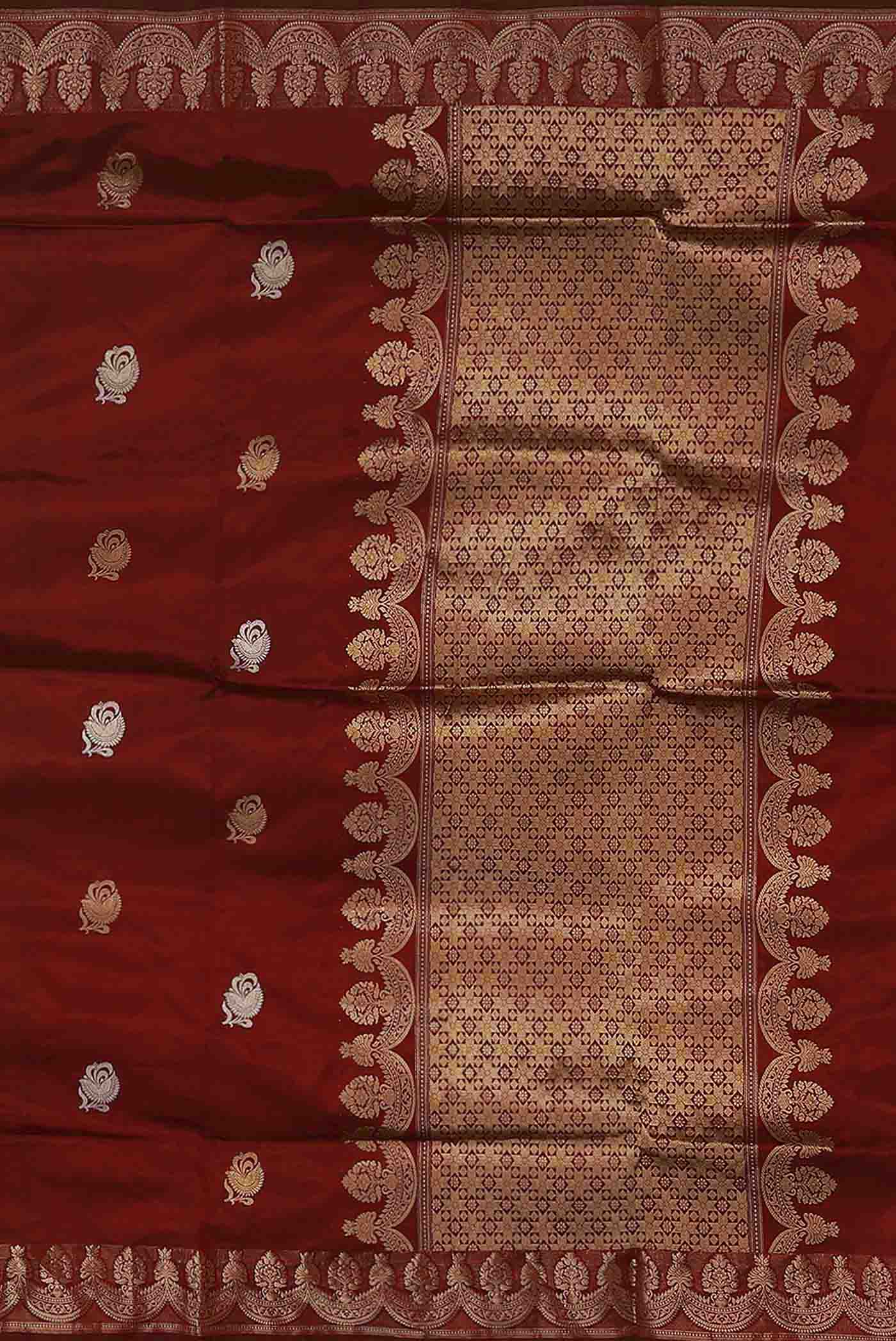 Maroon Banarasi Katan Silk Saree