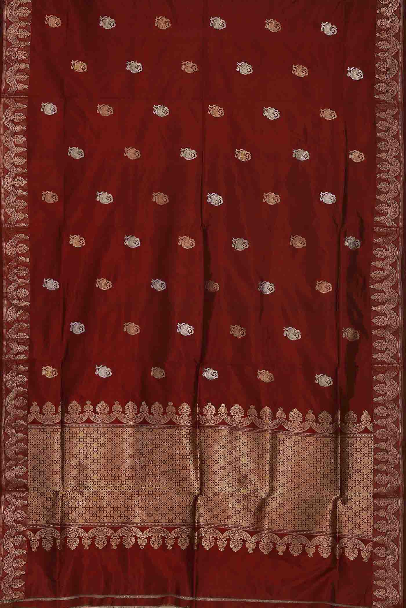 Maroon Banarasi Katan Silk Saree