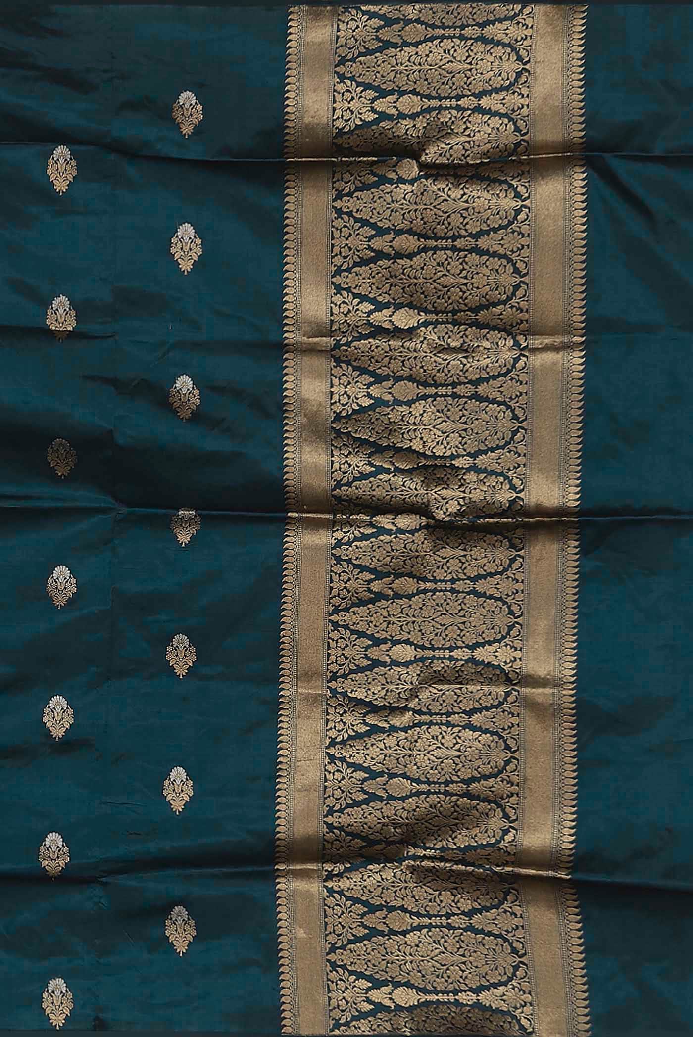 Blue Banarasi Katan Silk Saree
