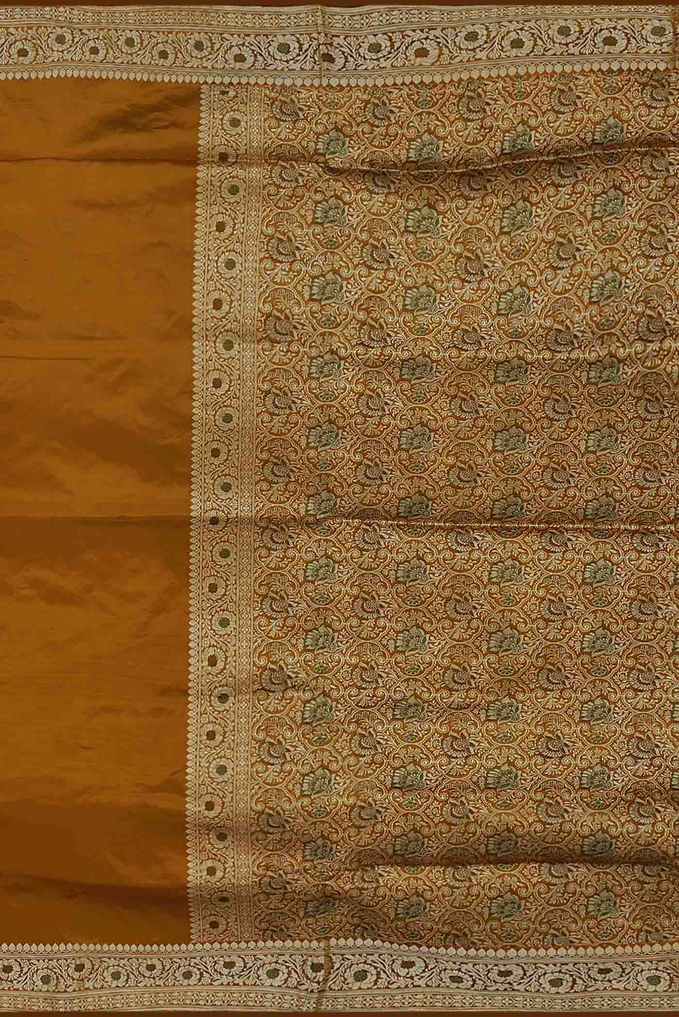 Mustard Banarasi Katan Silk Saree