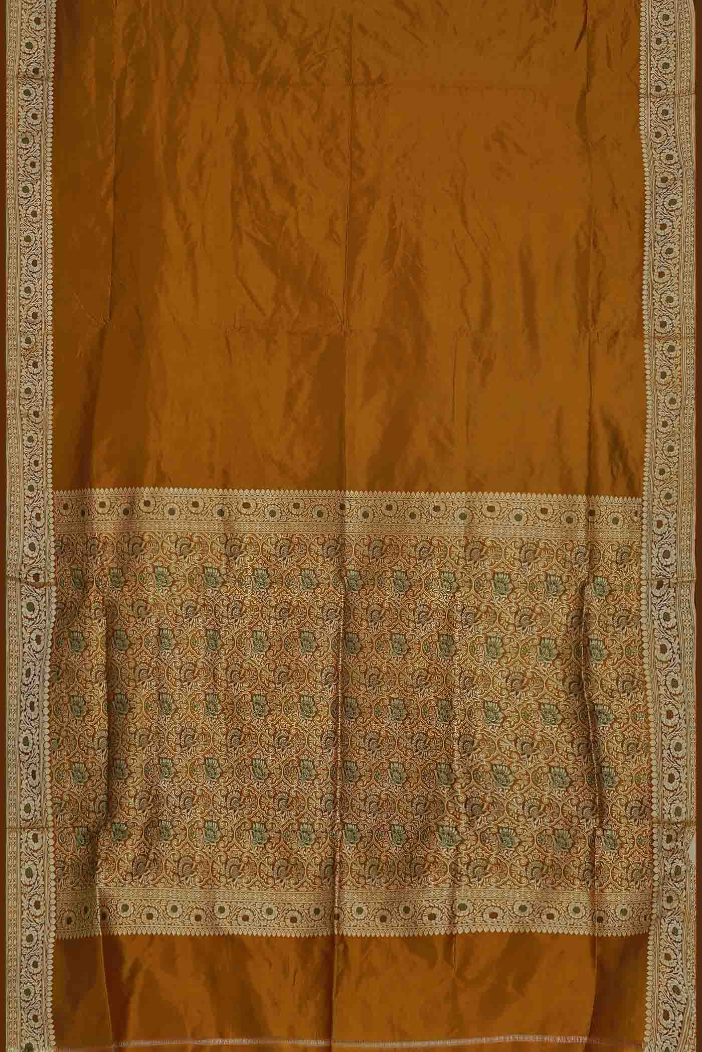 Mustard Banarasi Katan Silk Saree