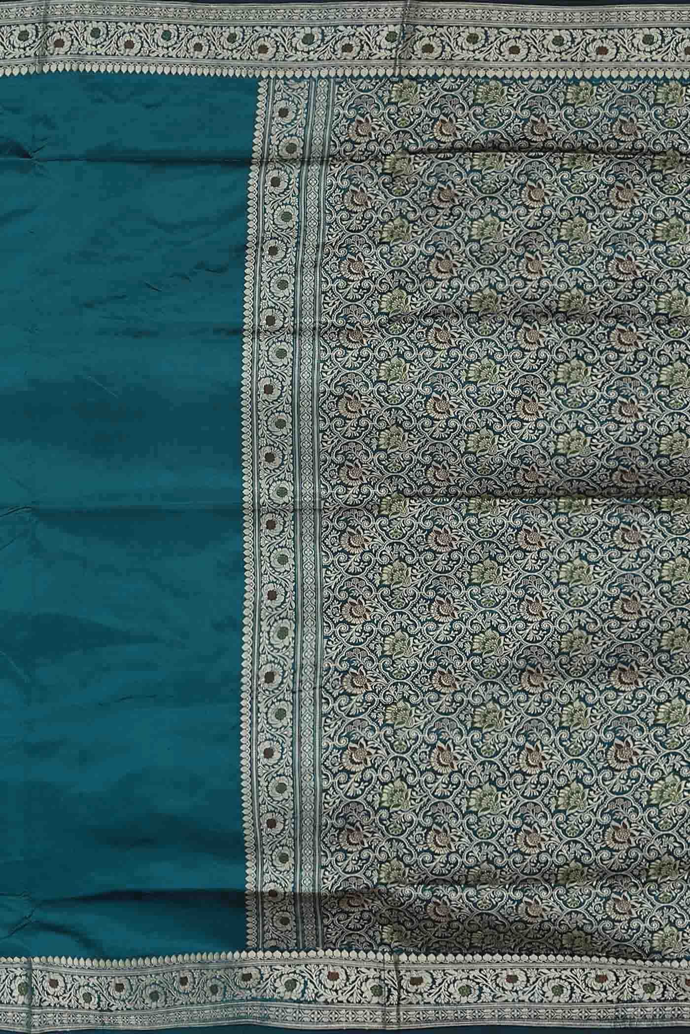 Blue Banarasi Katan Silk Saree