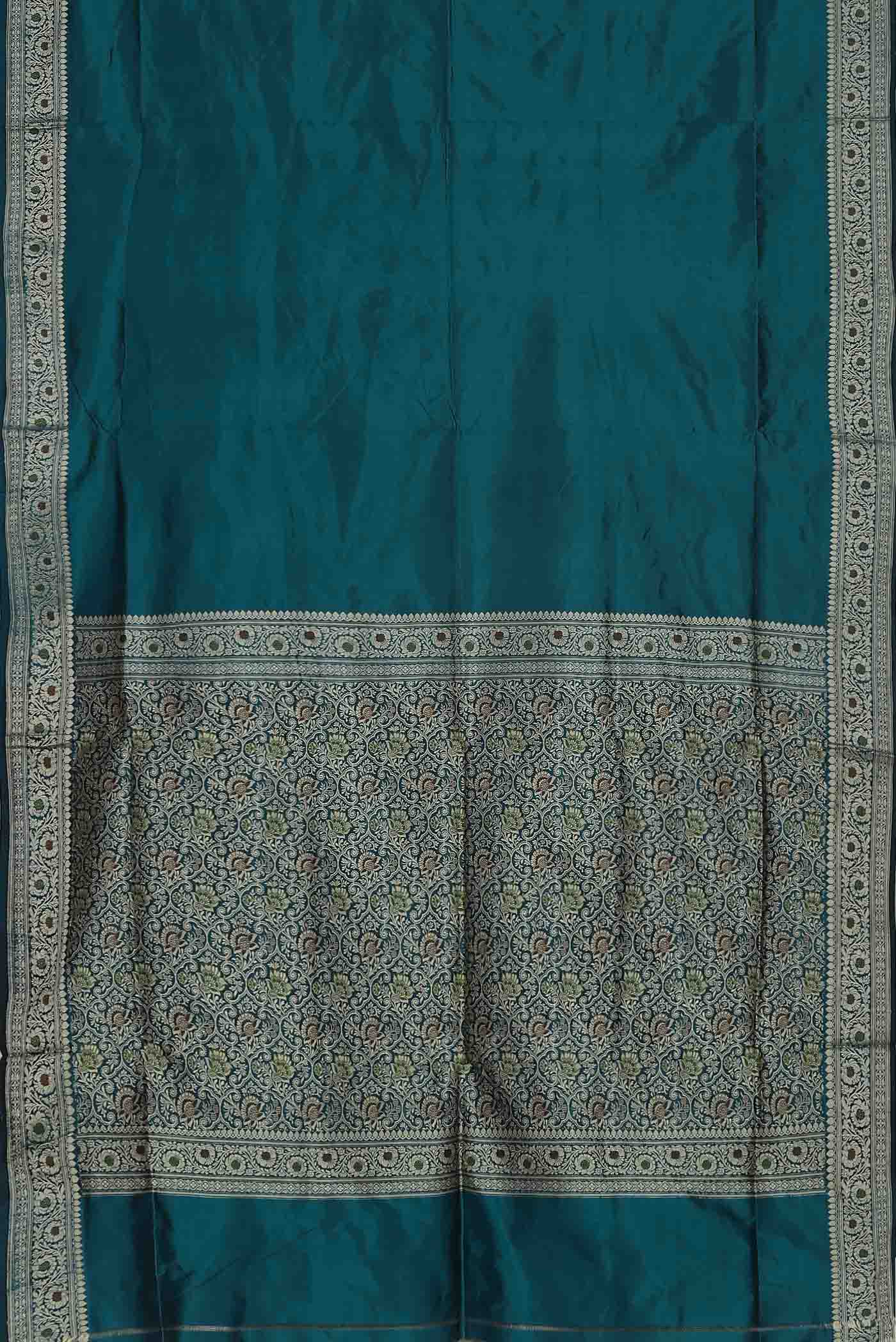 Blue Banarasi Katan Silk Saree