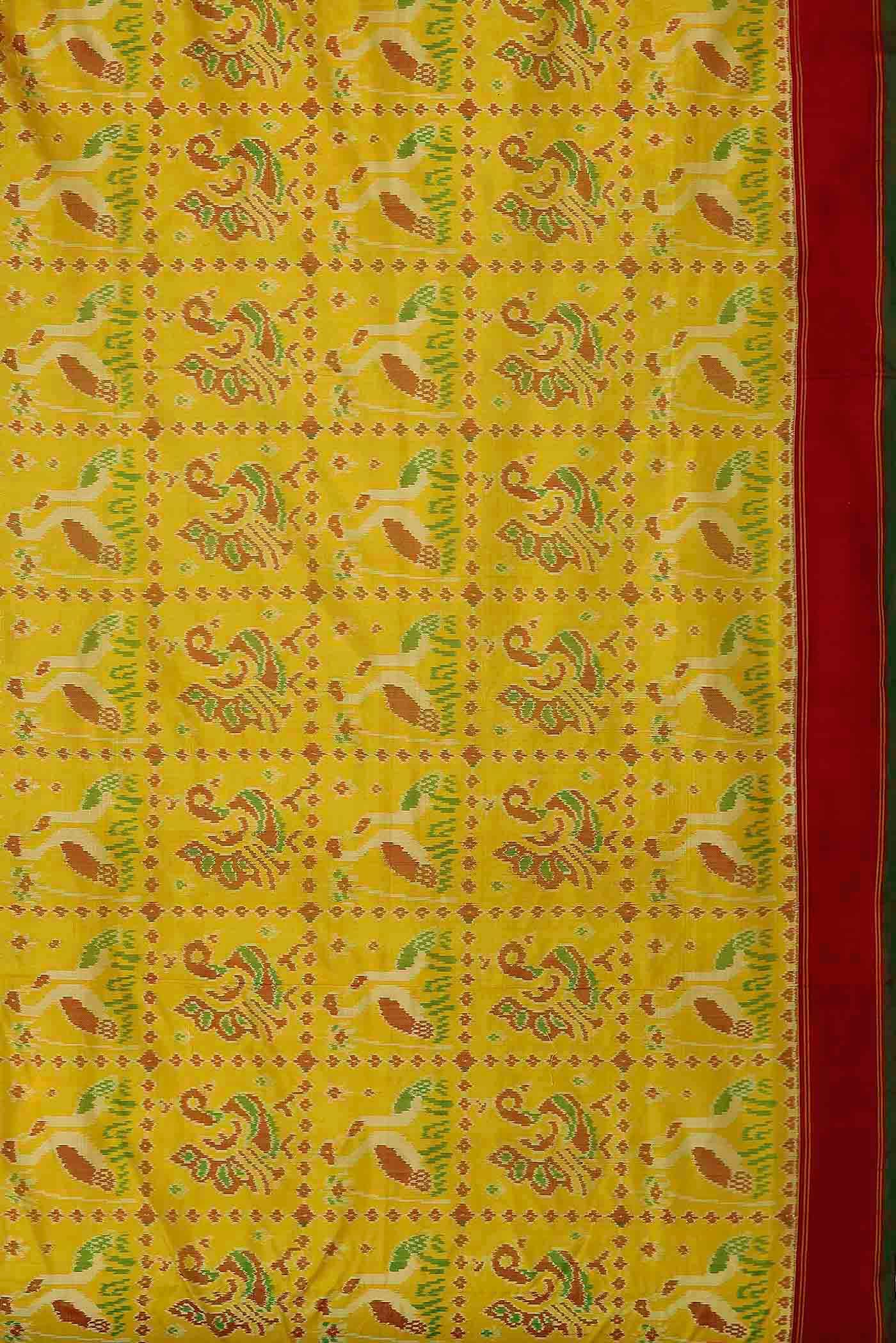 Yellow Rajkot Patola Silk Saree