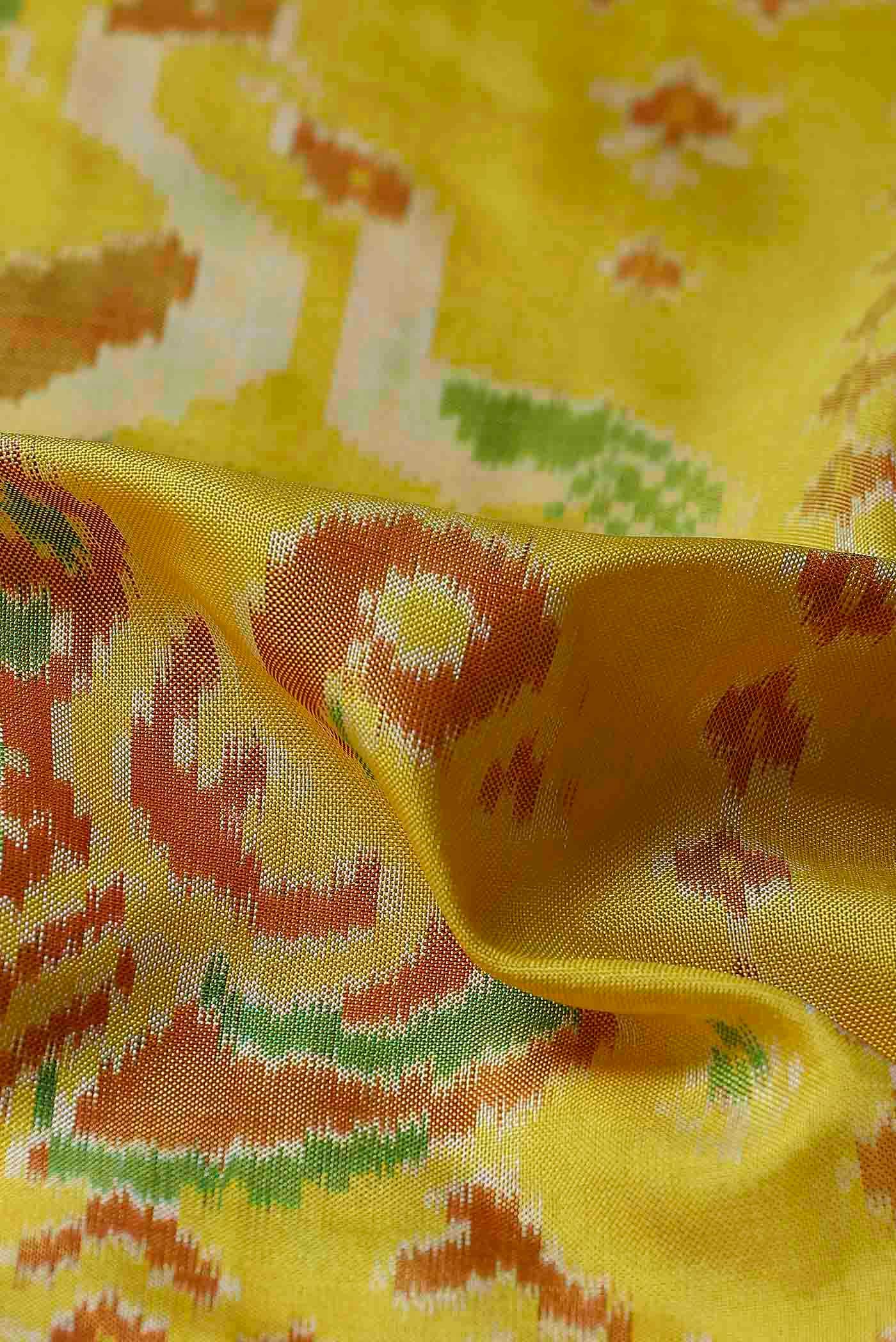 Yellow Rajkot Patola Silk Saree