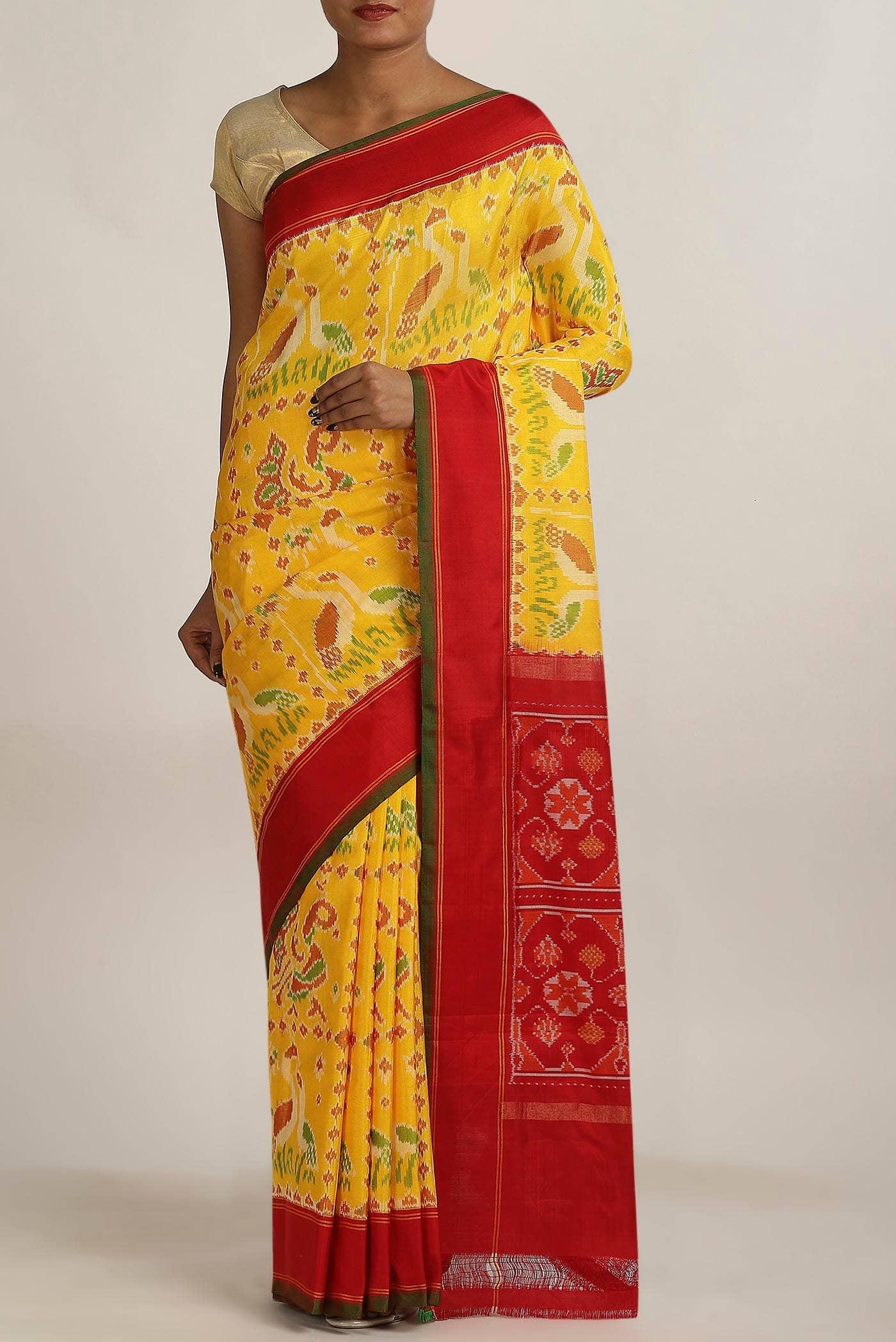 Yellow Orissa Silk Saree