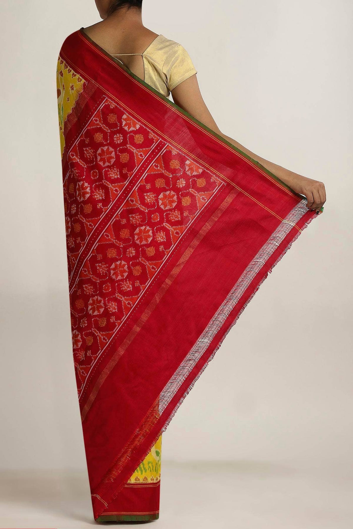 Yellow Rajkot Patola Silk Saree