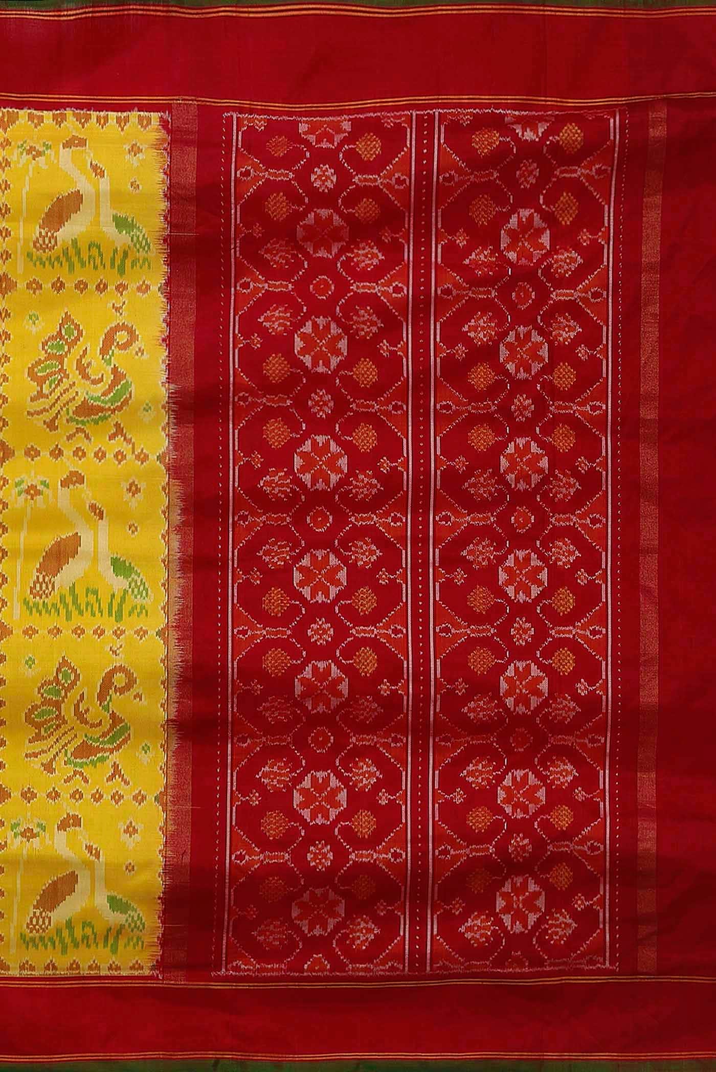 Yellow Rajkot Patola Silk Saree