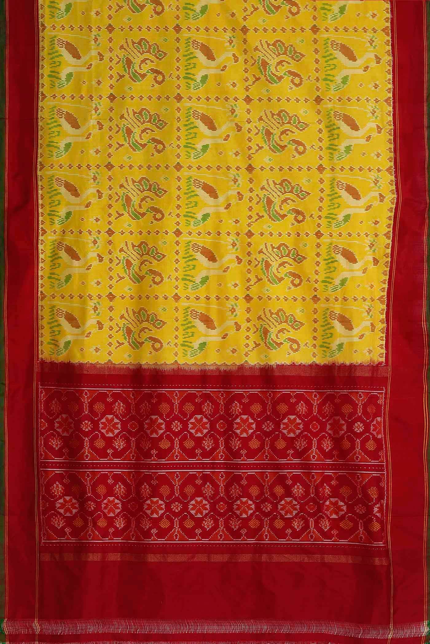 Yellow Rajkot Patola Silk Saree