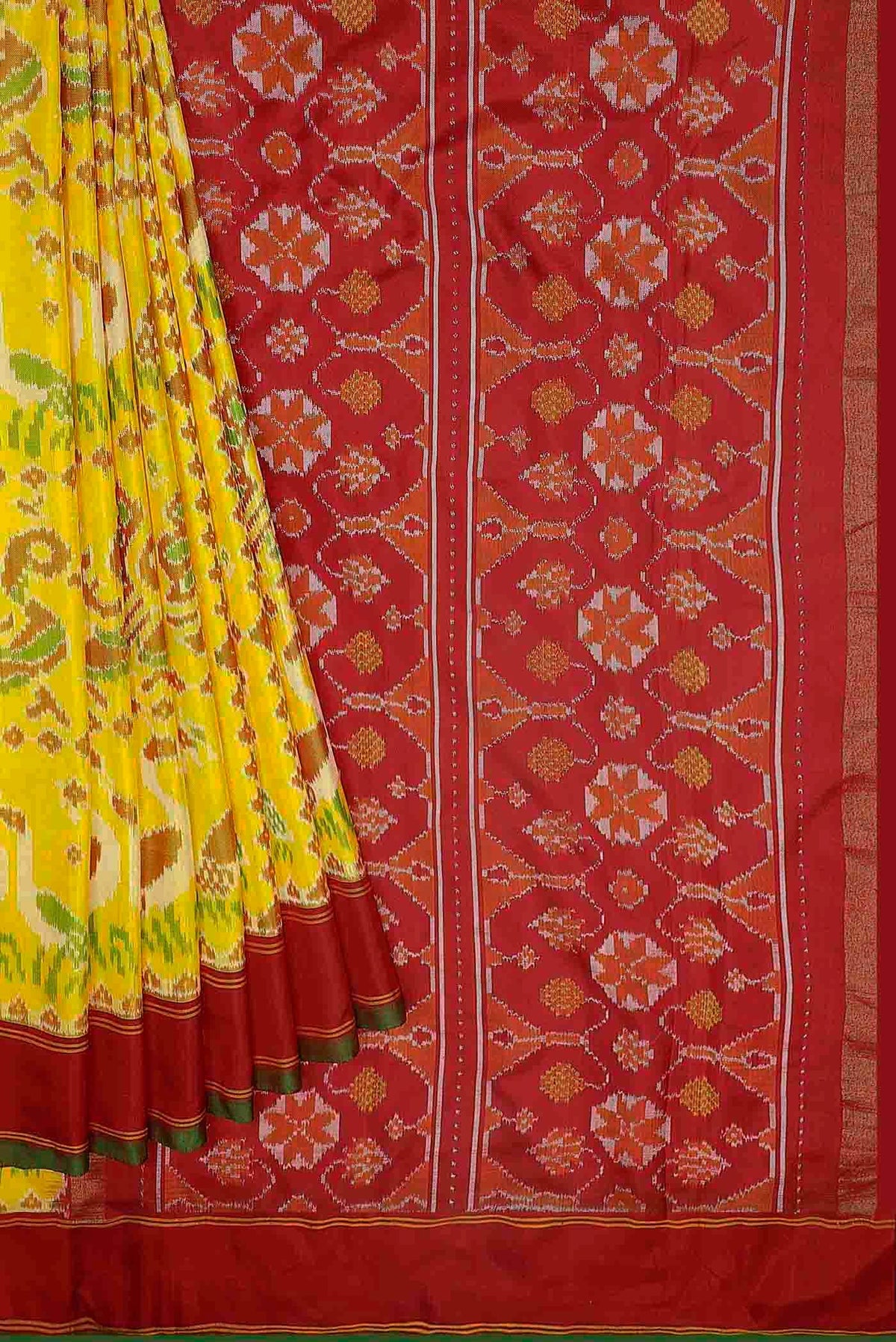 Yellow Rajkot Patola Silk Saree