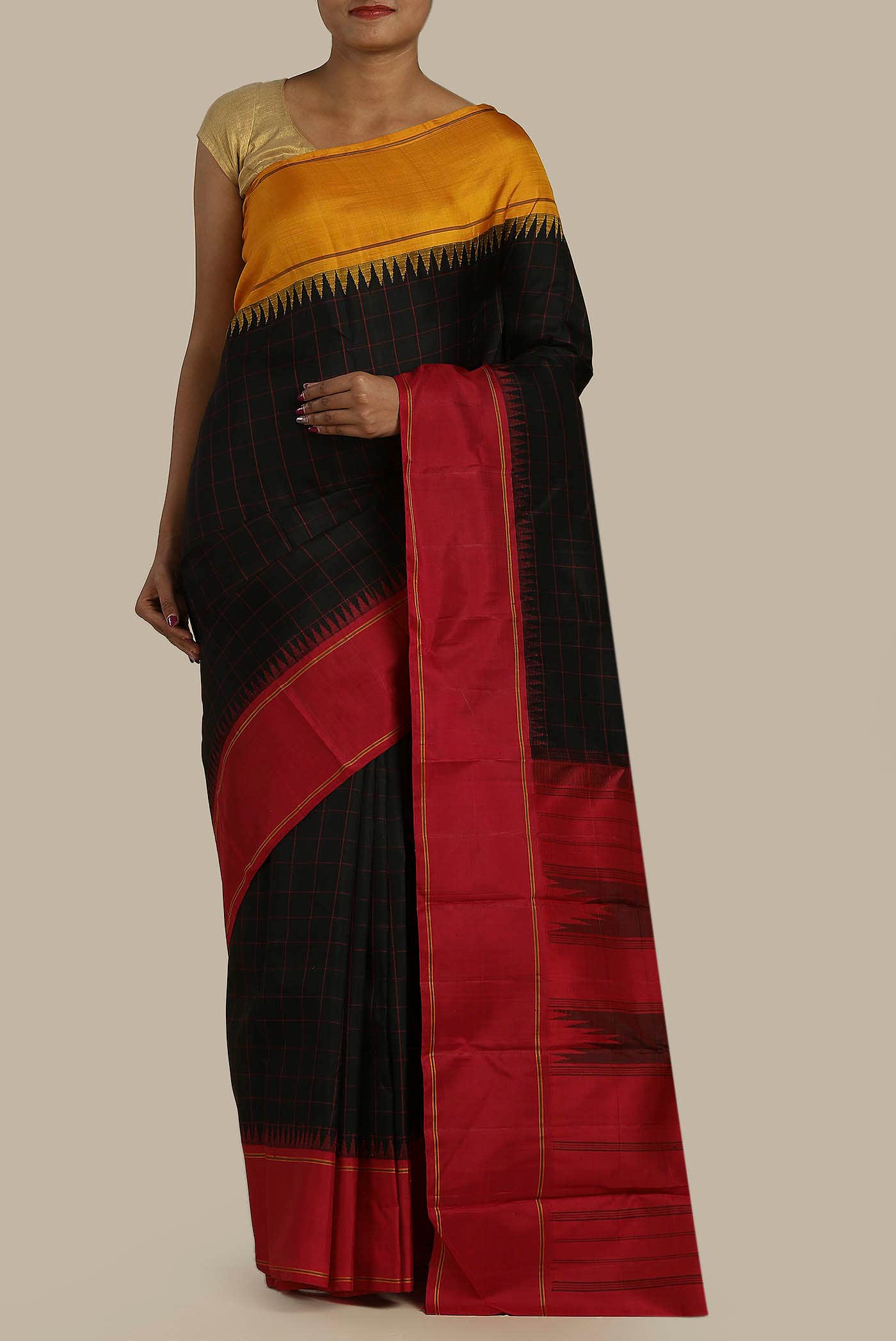 Black Kanchipuram Silk Saree