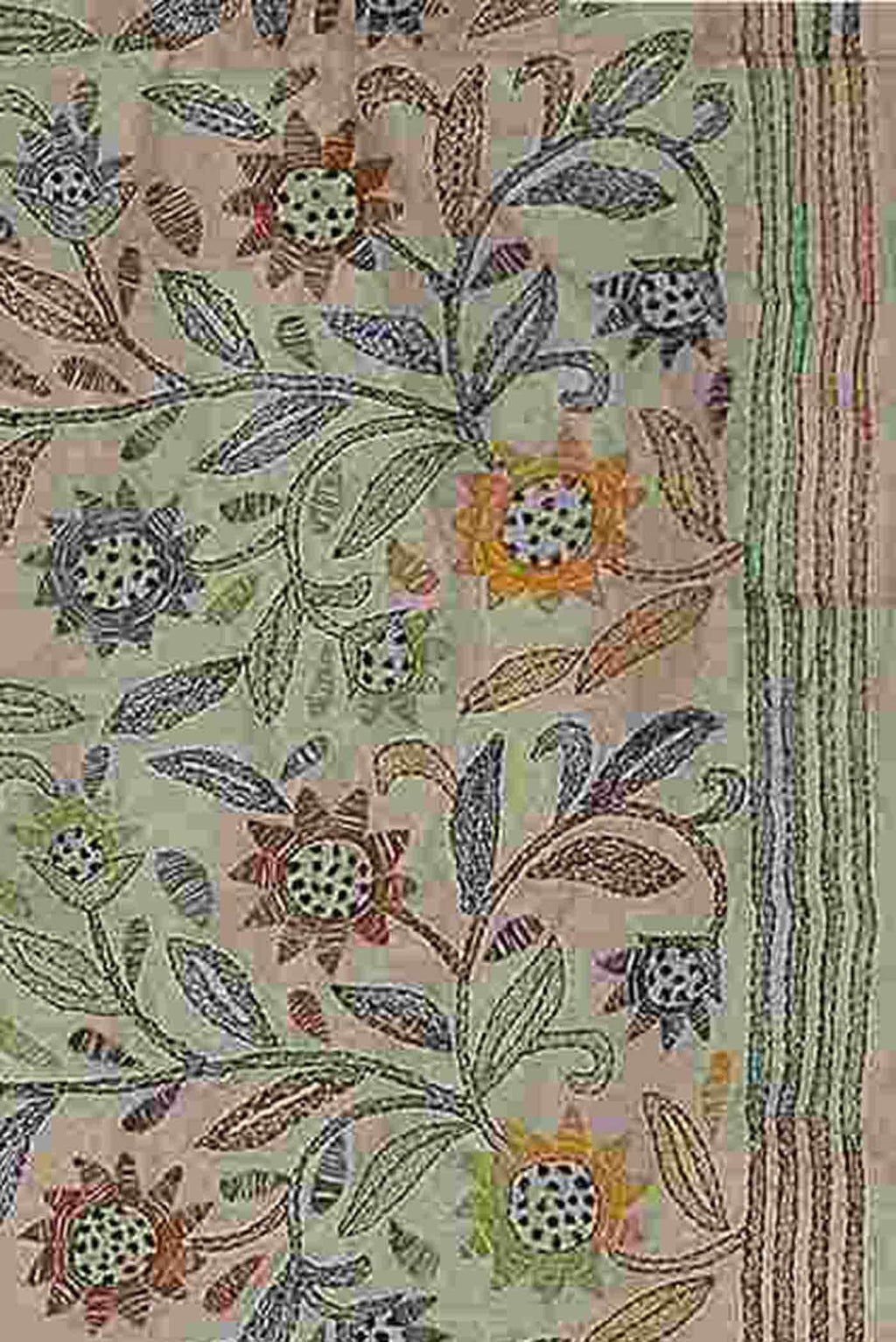 Off White Bhagalpuri Tussar Silk Saree