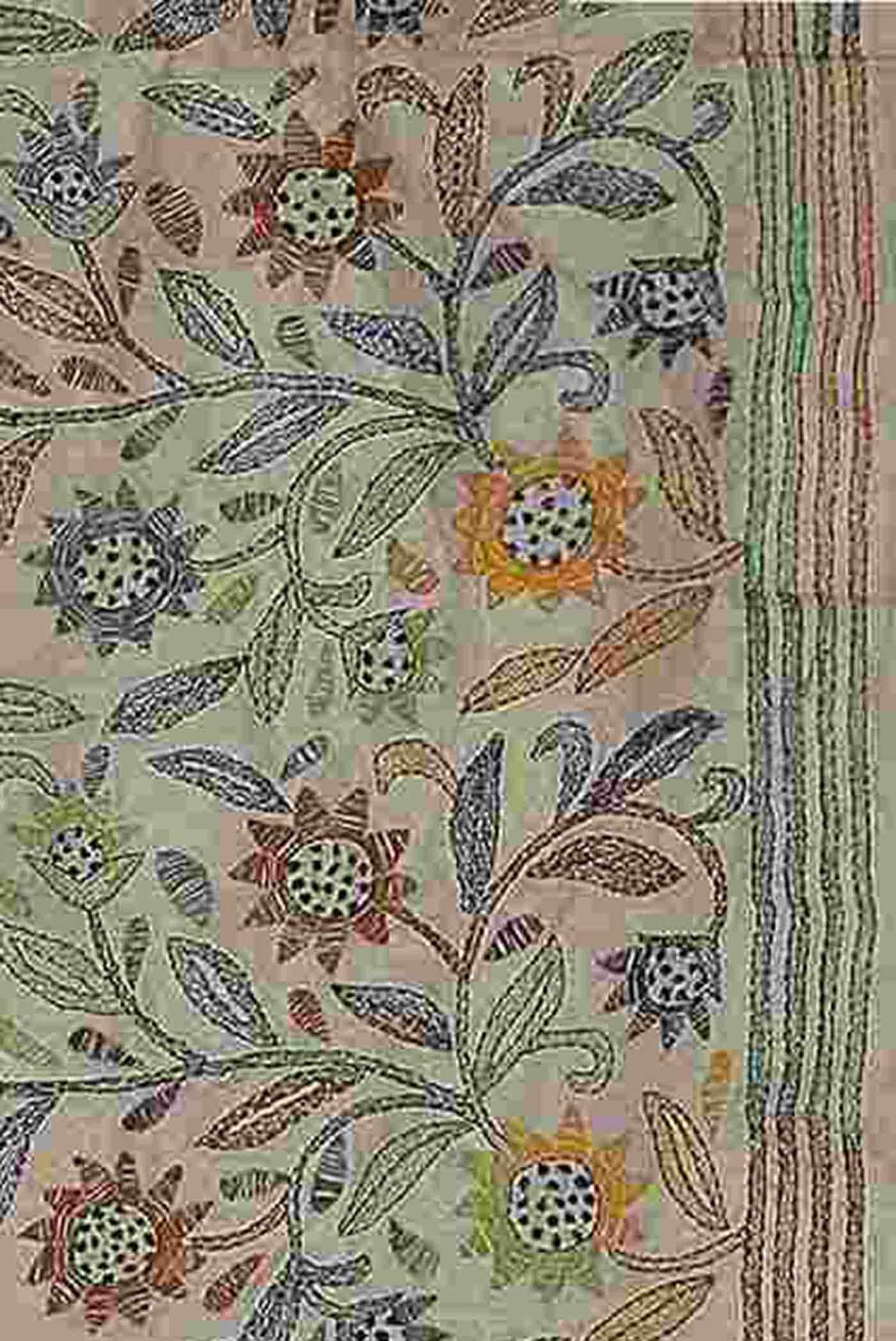 Off White Bhagalpuri Tussar Silk Saree