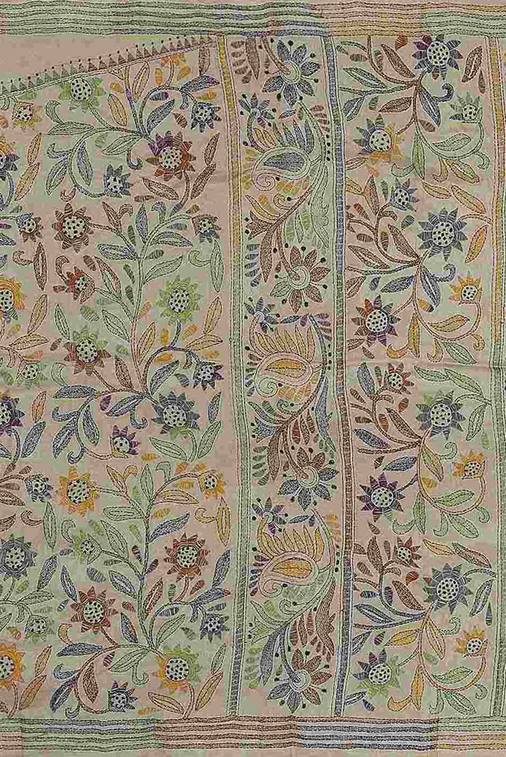 Off White Bhagalpuri Tussar Silk Saree