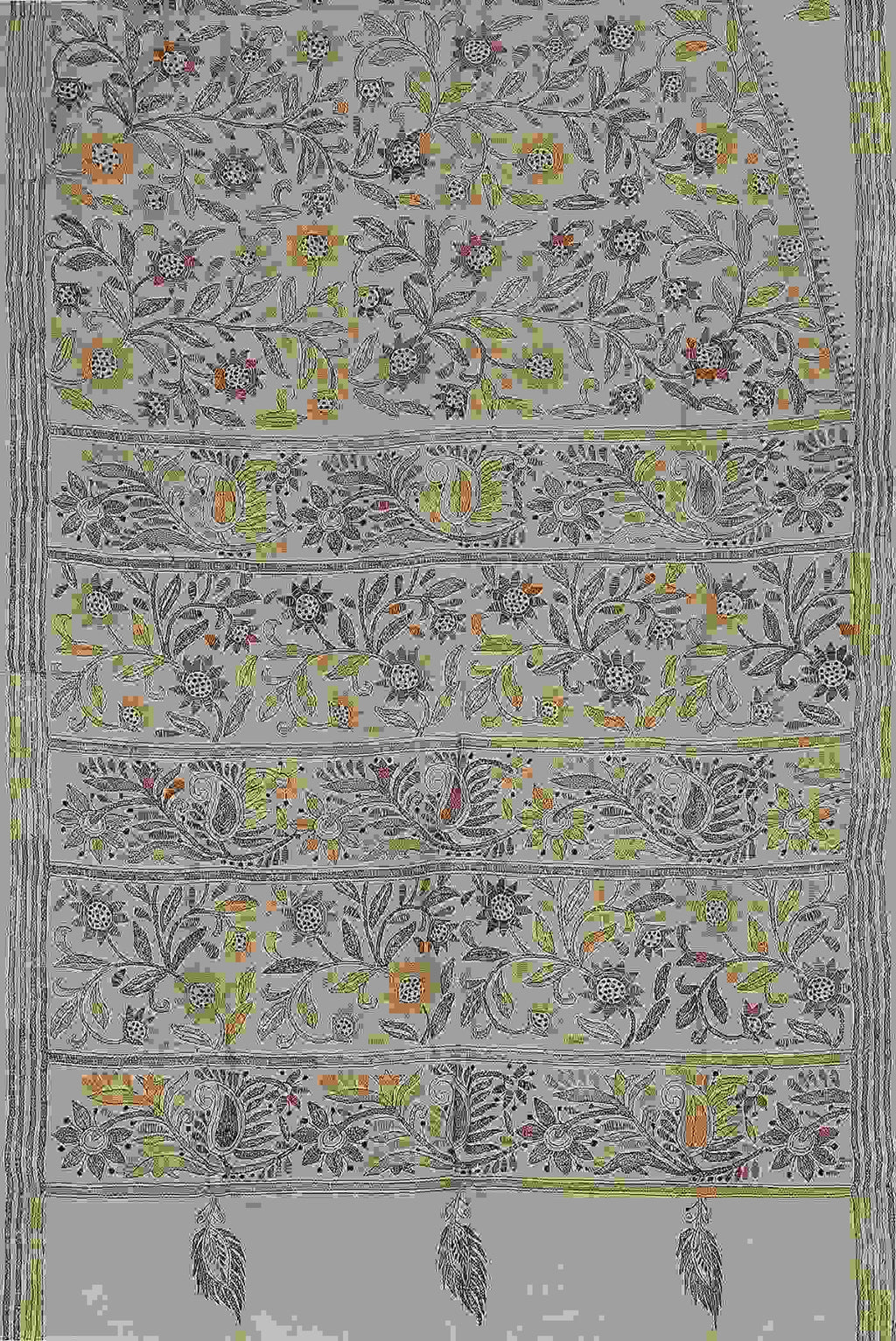 Off White Bhagalpuri Tussar Silk Saree