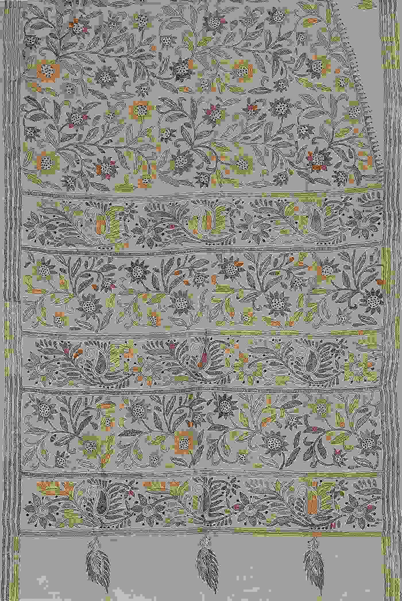 Off White Bhagalpuri Tussar Silk Saree