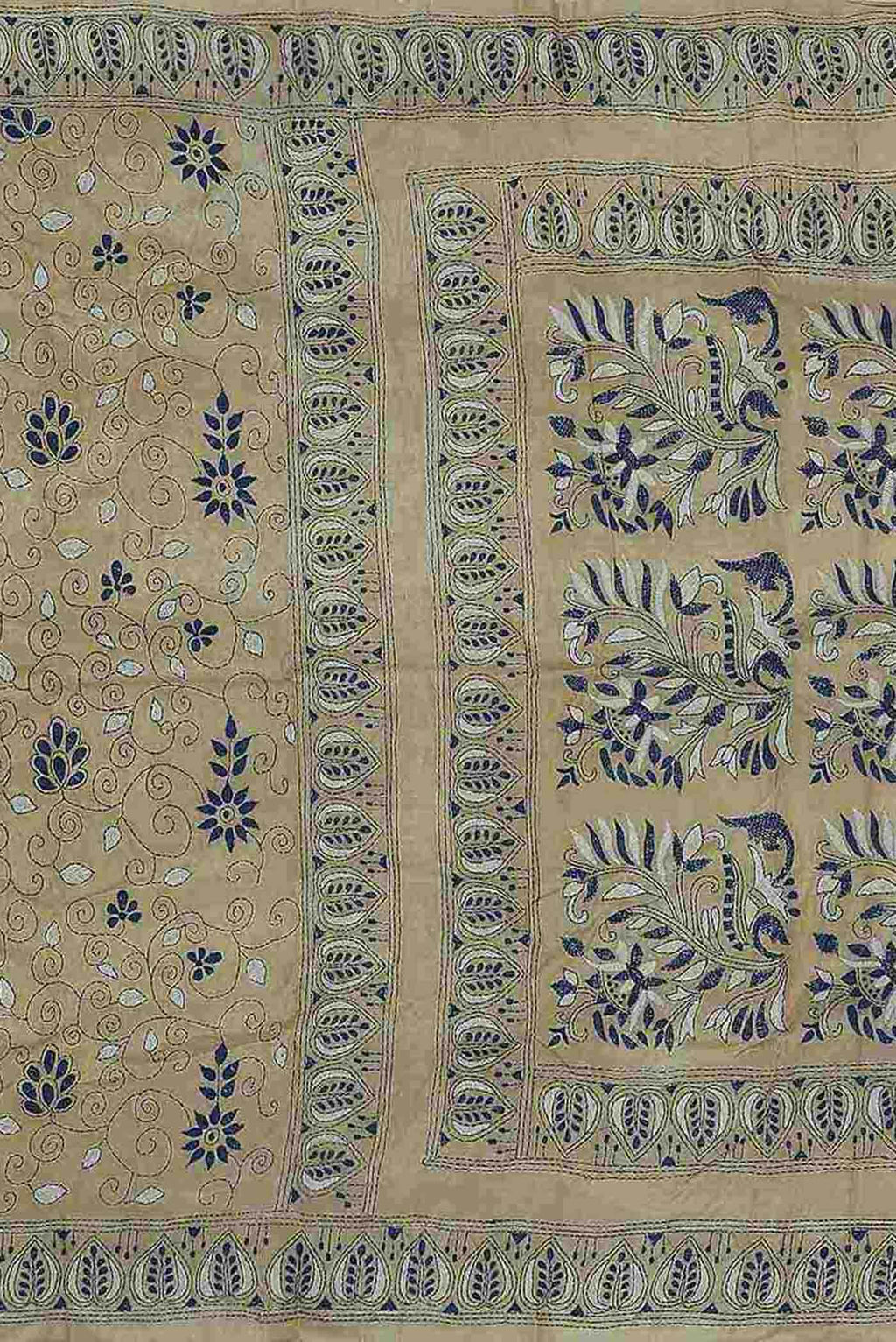 Off White Bhagalpuri Tussar Silk Saree