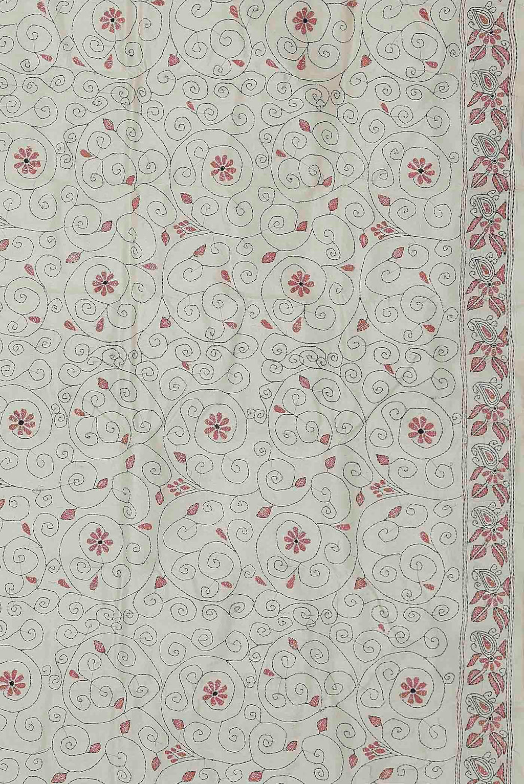 Cream Tussar Silk Saree