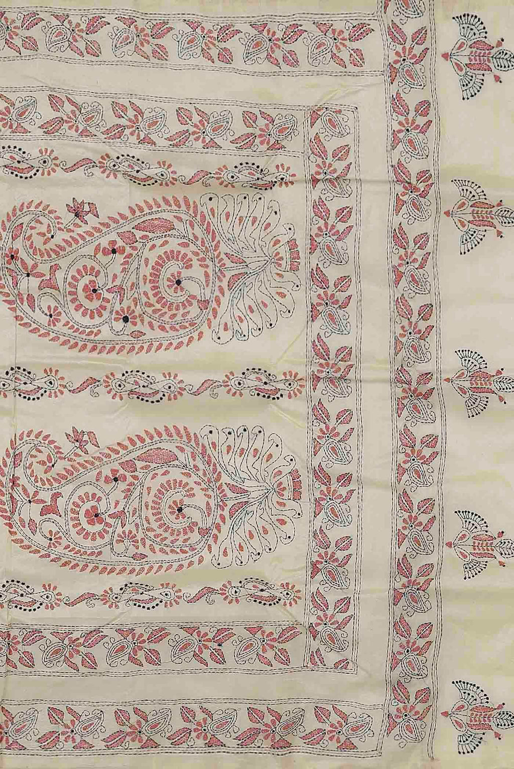 Cream Tussar Silk Saree