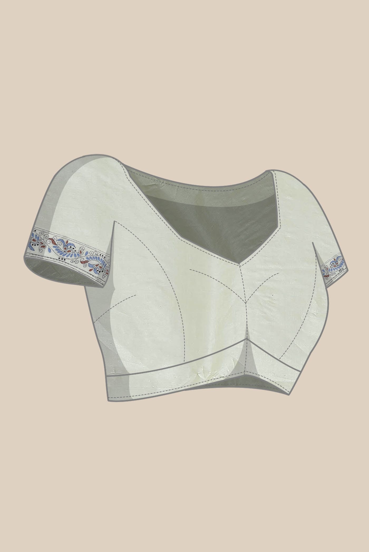 Cream Tussar Silk Saree