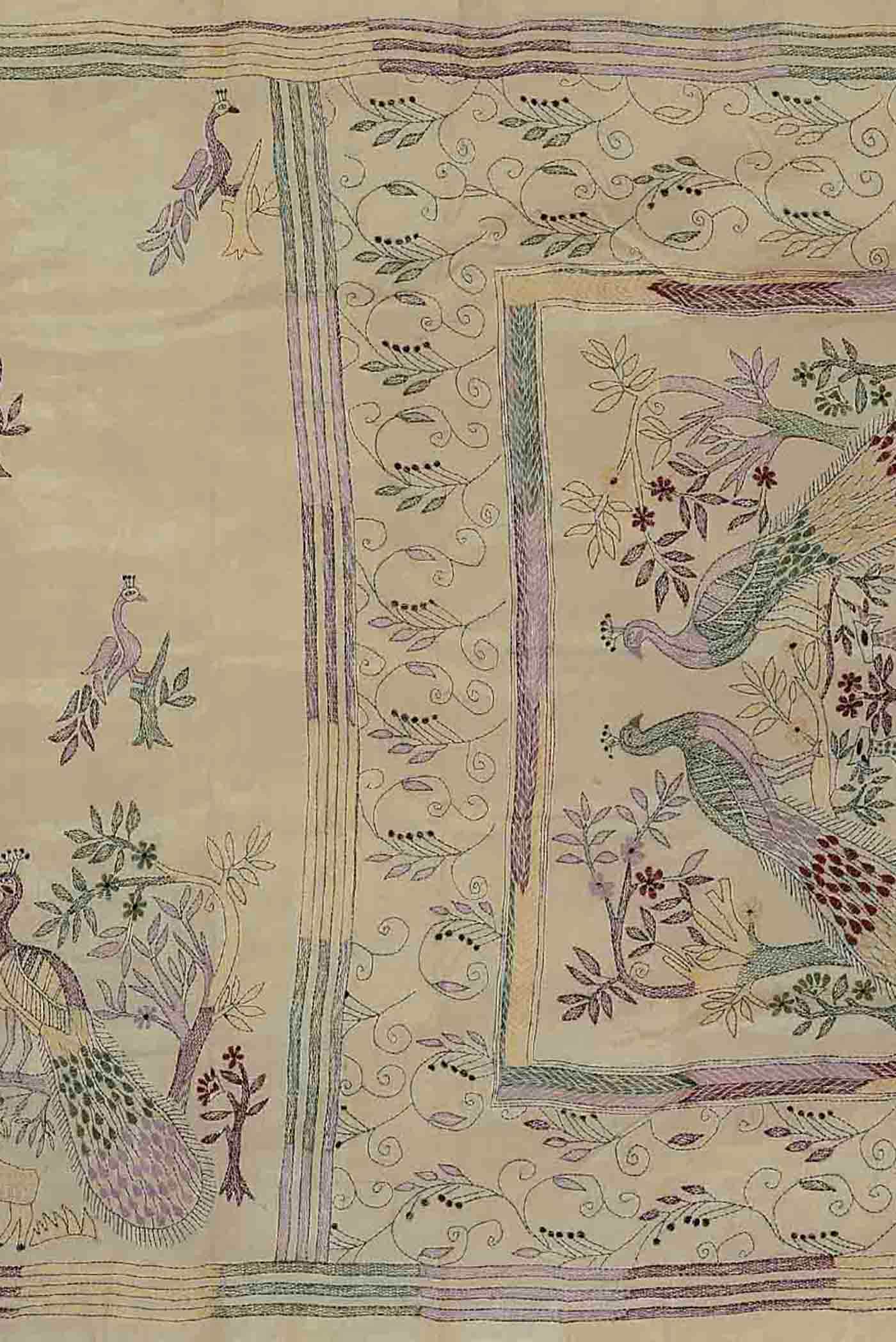 White Bhagalpuri Tussar Silk Saree