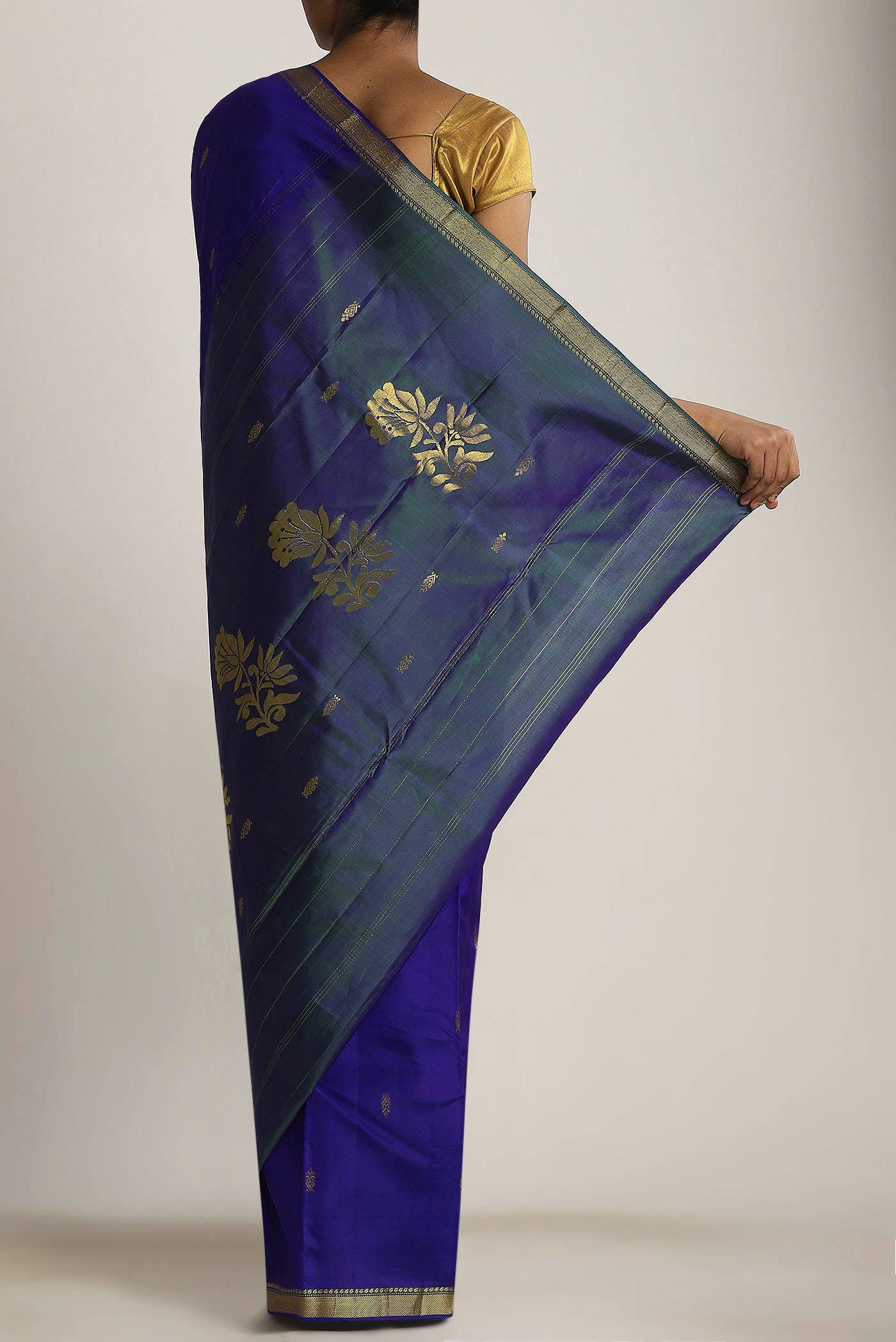 Blue Kanchipuram Silk Saree