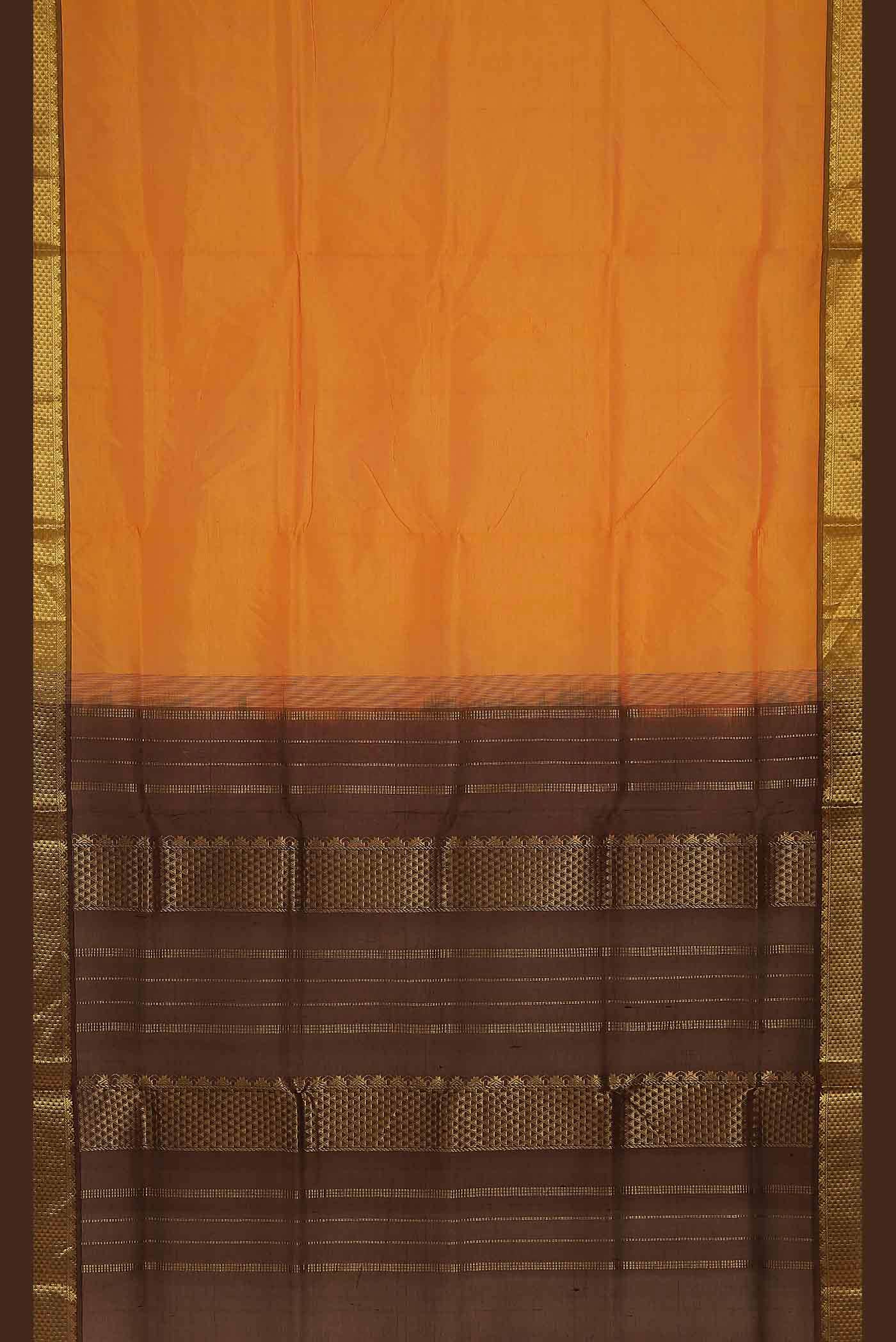 Orange Silk Cotton Saree