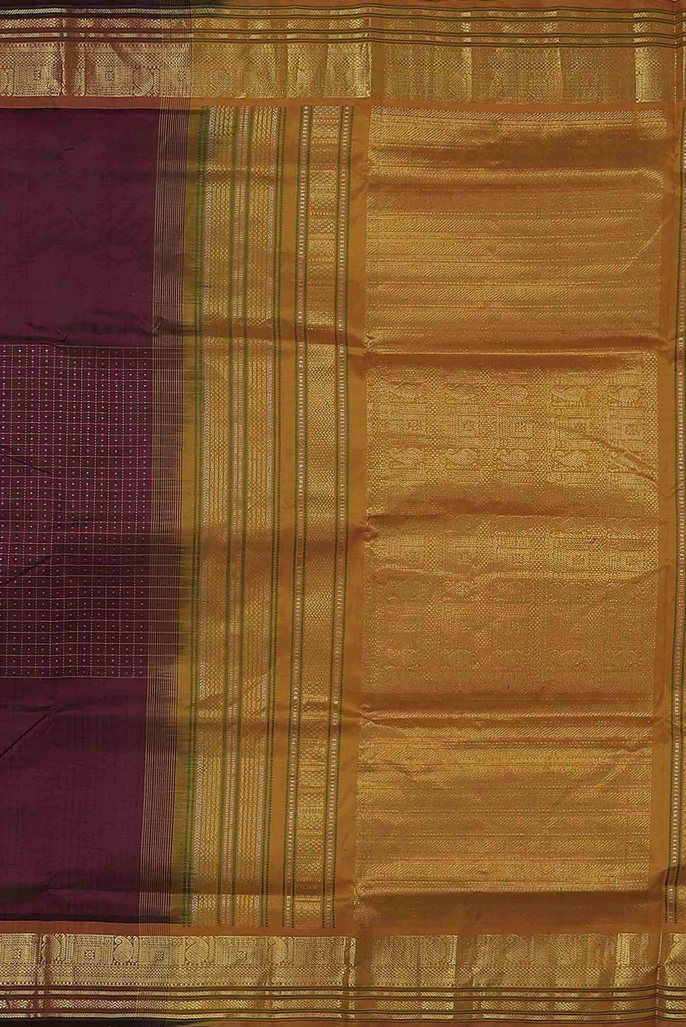 Maroon Silk Cotton Saree