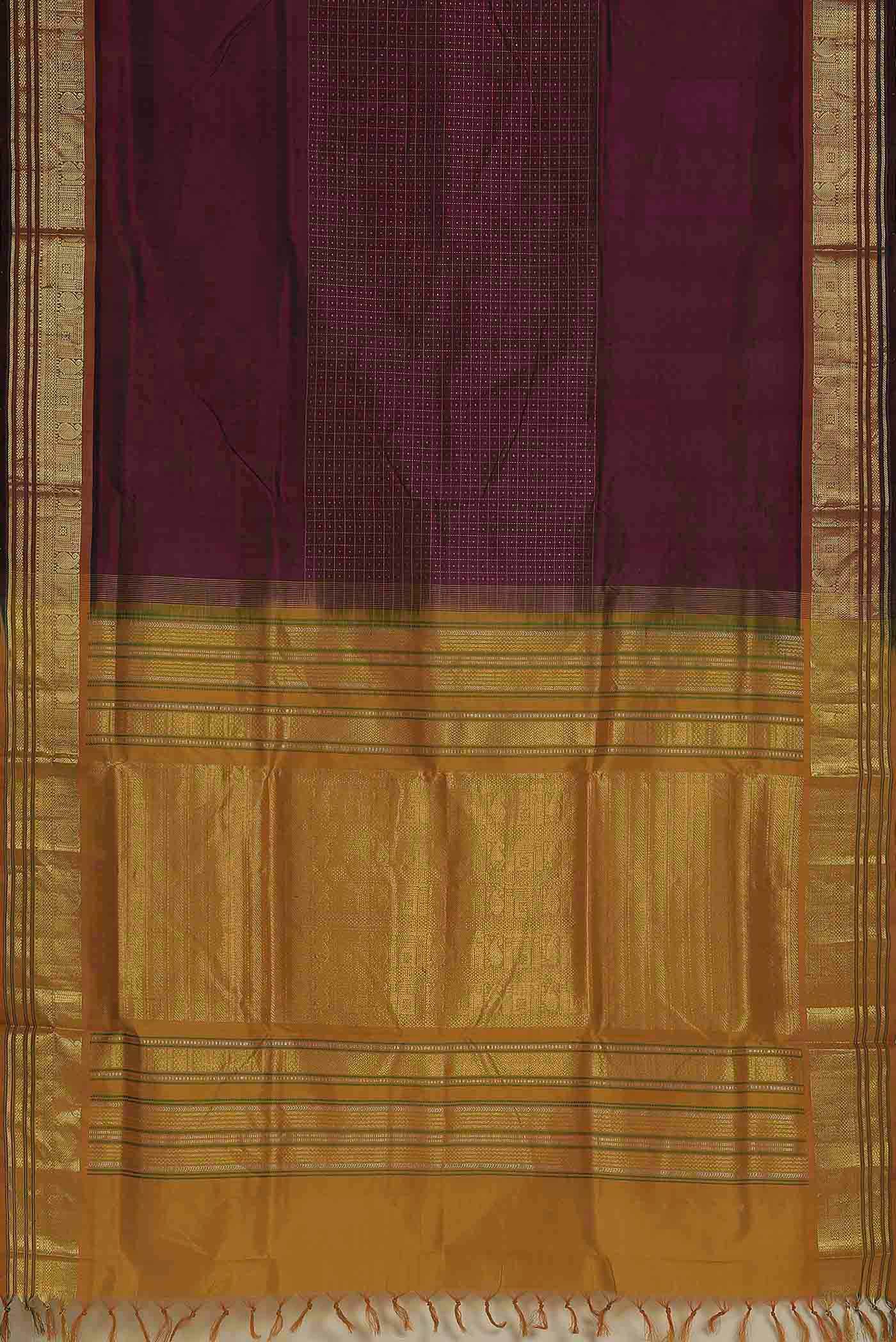 Maroon Silk Cotton Saree