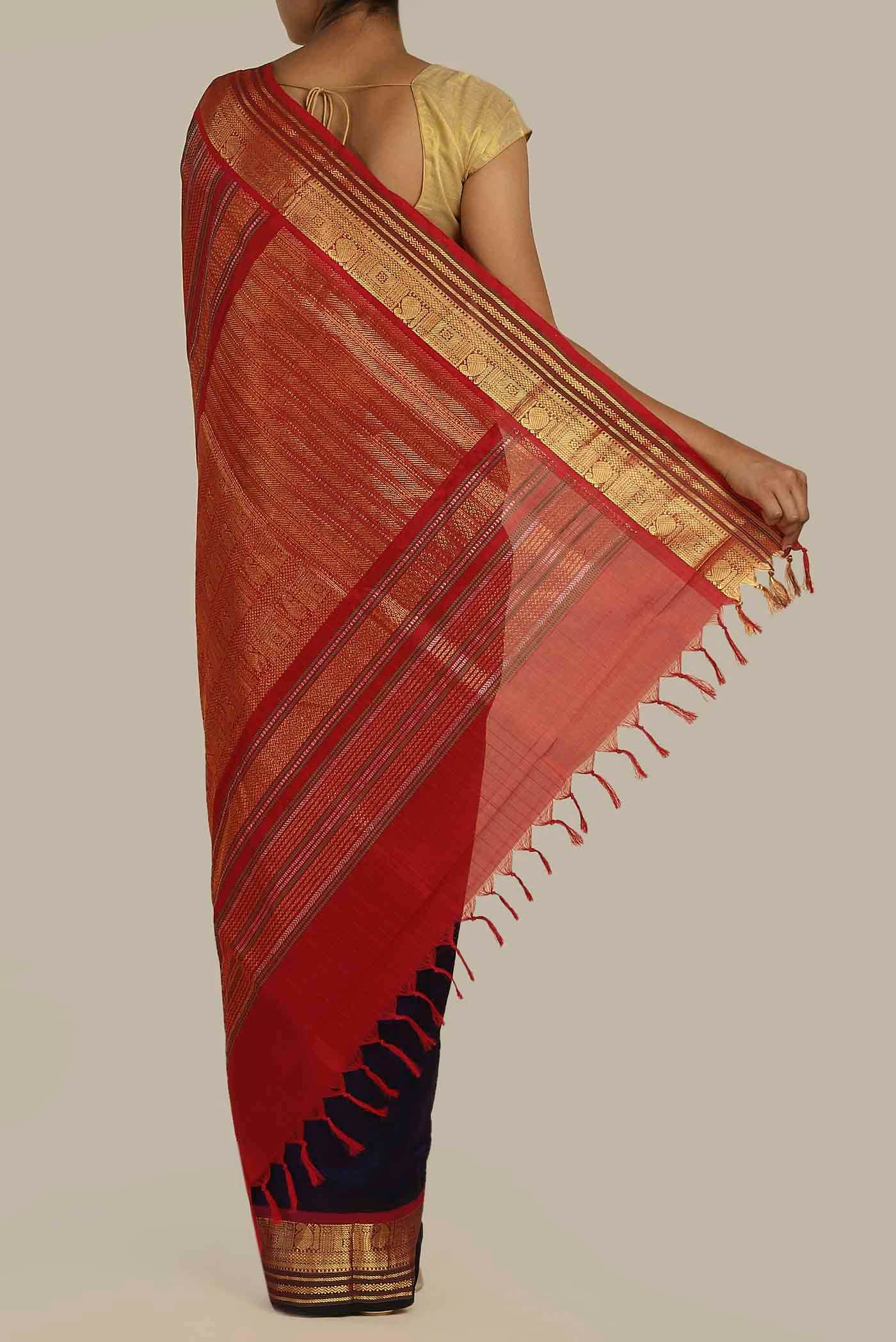 Blue Silk Cotton Saree