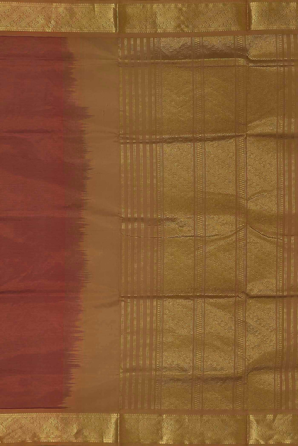 Rust Silk Cotton Saree