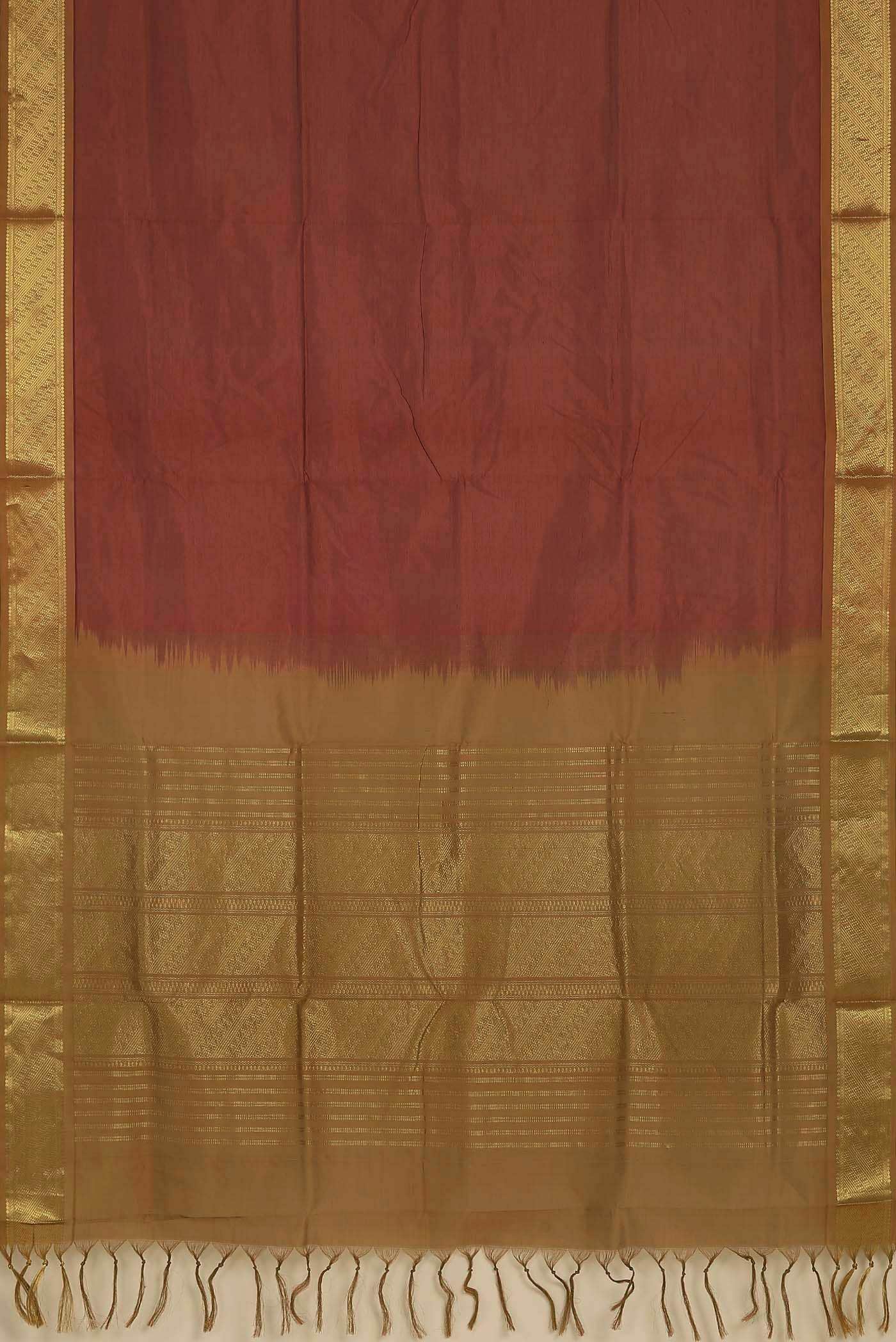 Rust Silk Cotton Saree