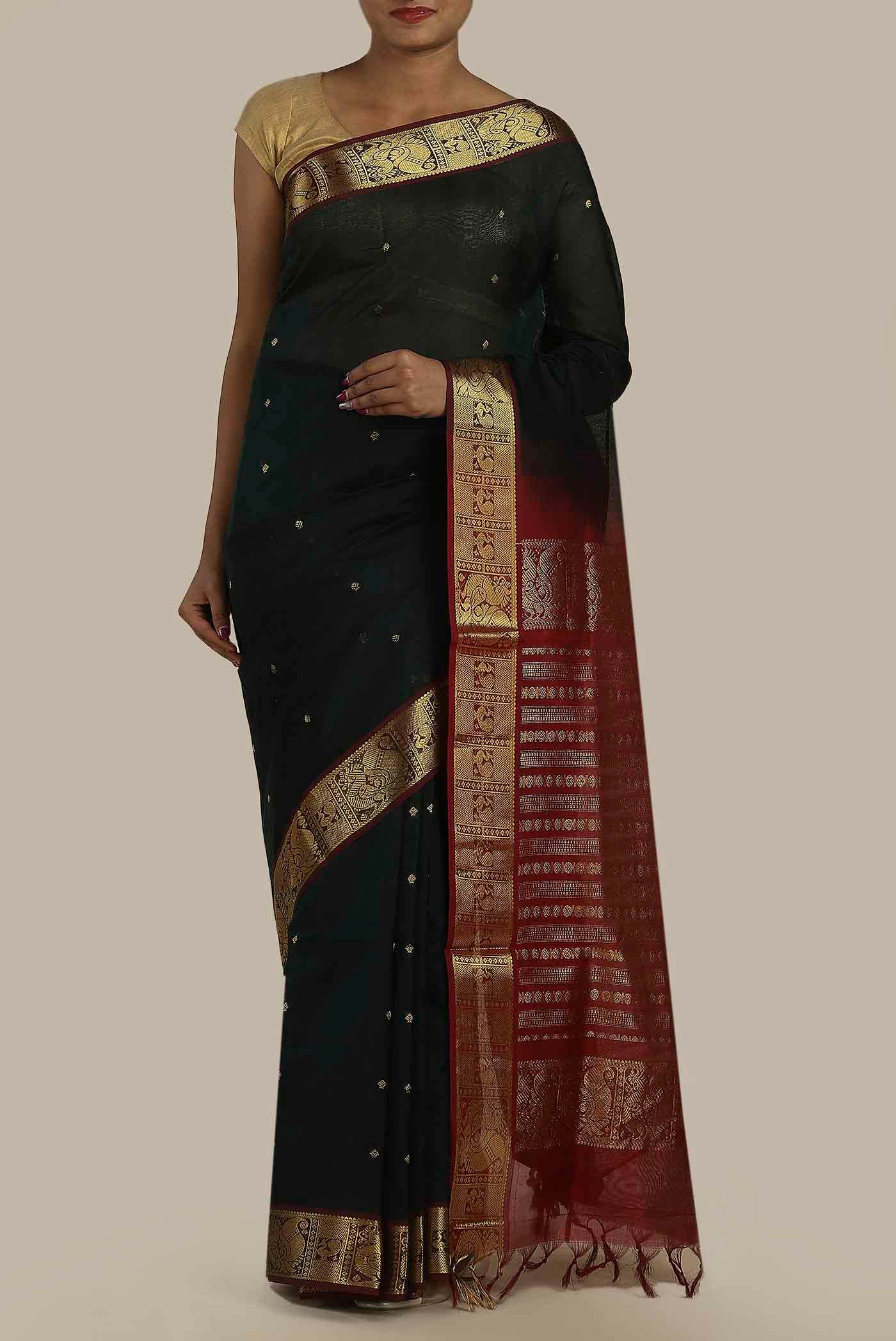 Black Silk Cotton Saree