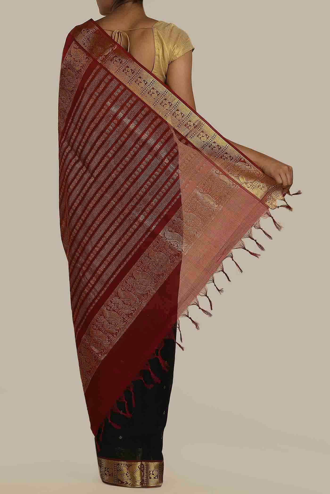 Black Silk Cotton Saree