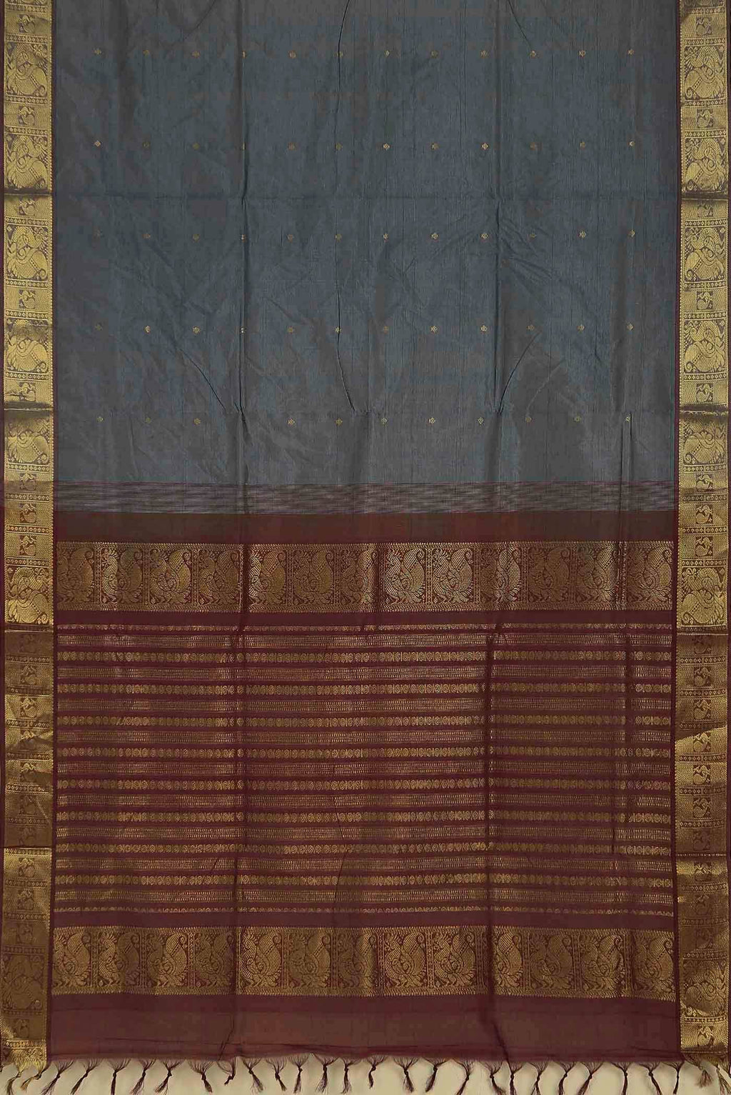 Grey Silk Cotton Saree