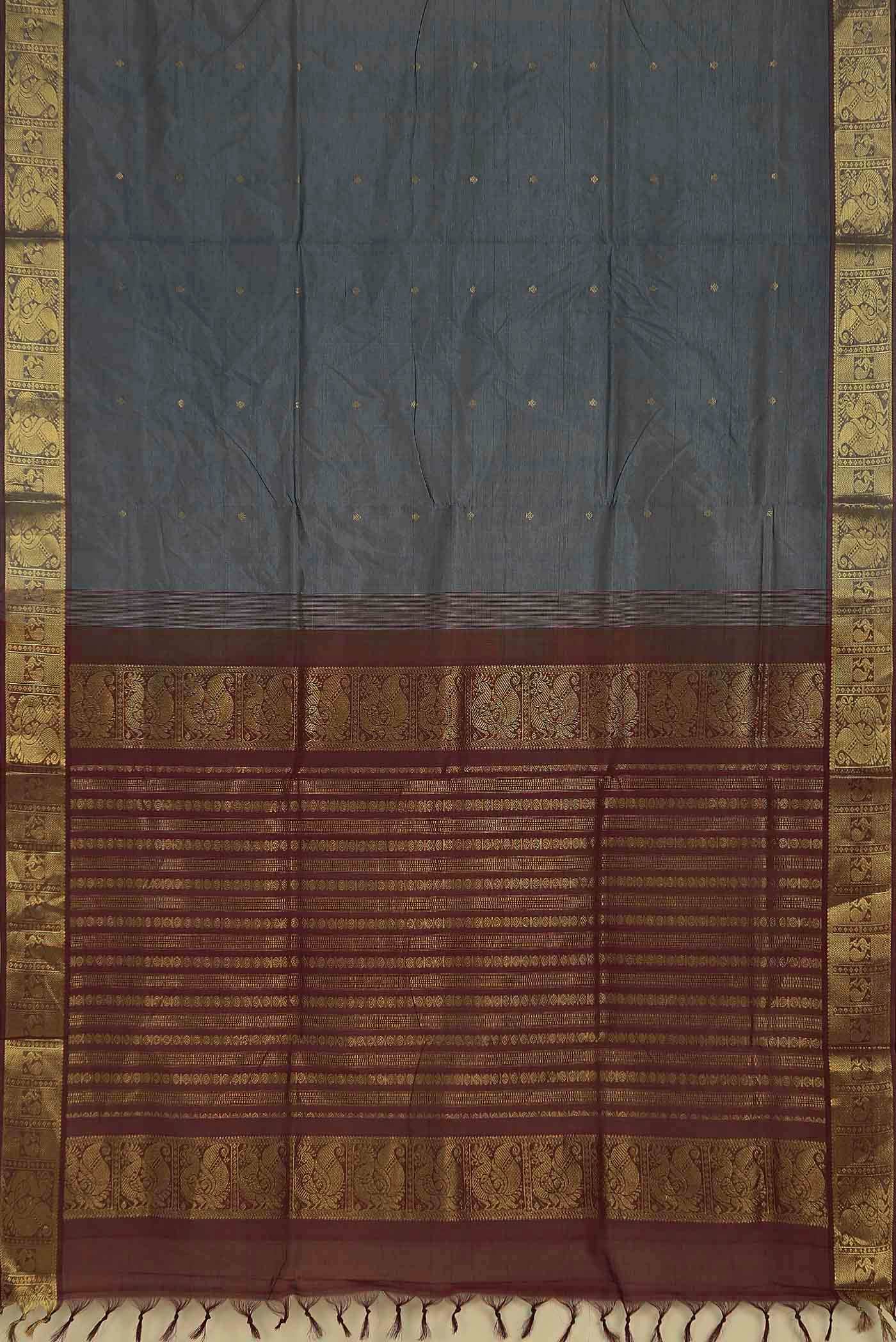 Grey Silk Cotton Saree