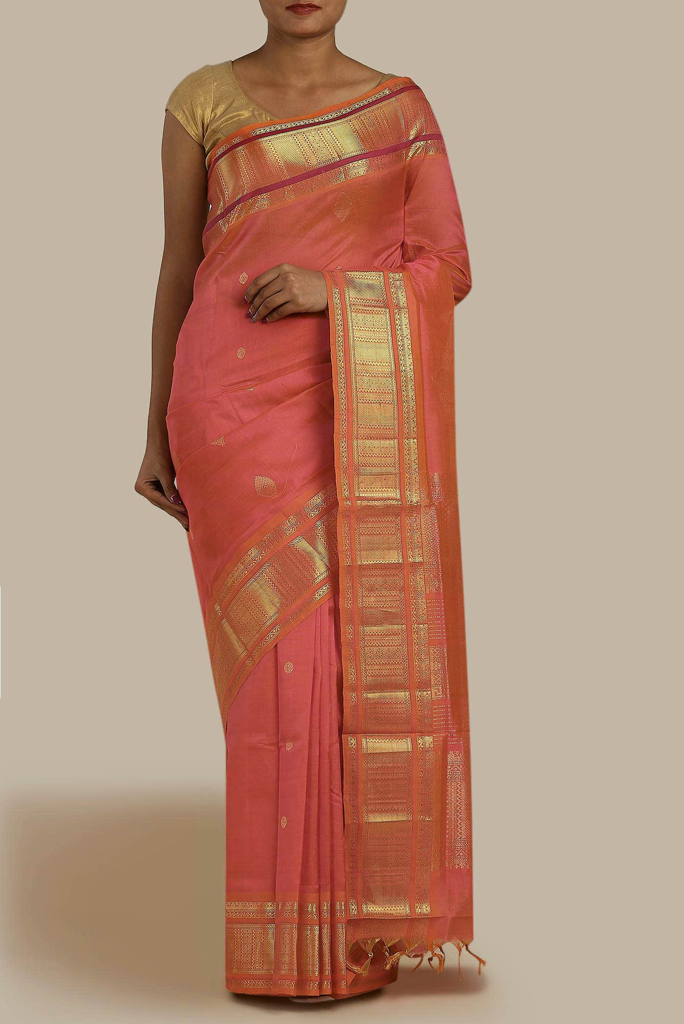 Pink Silk Cotton Saree