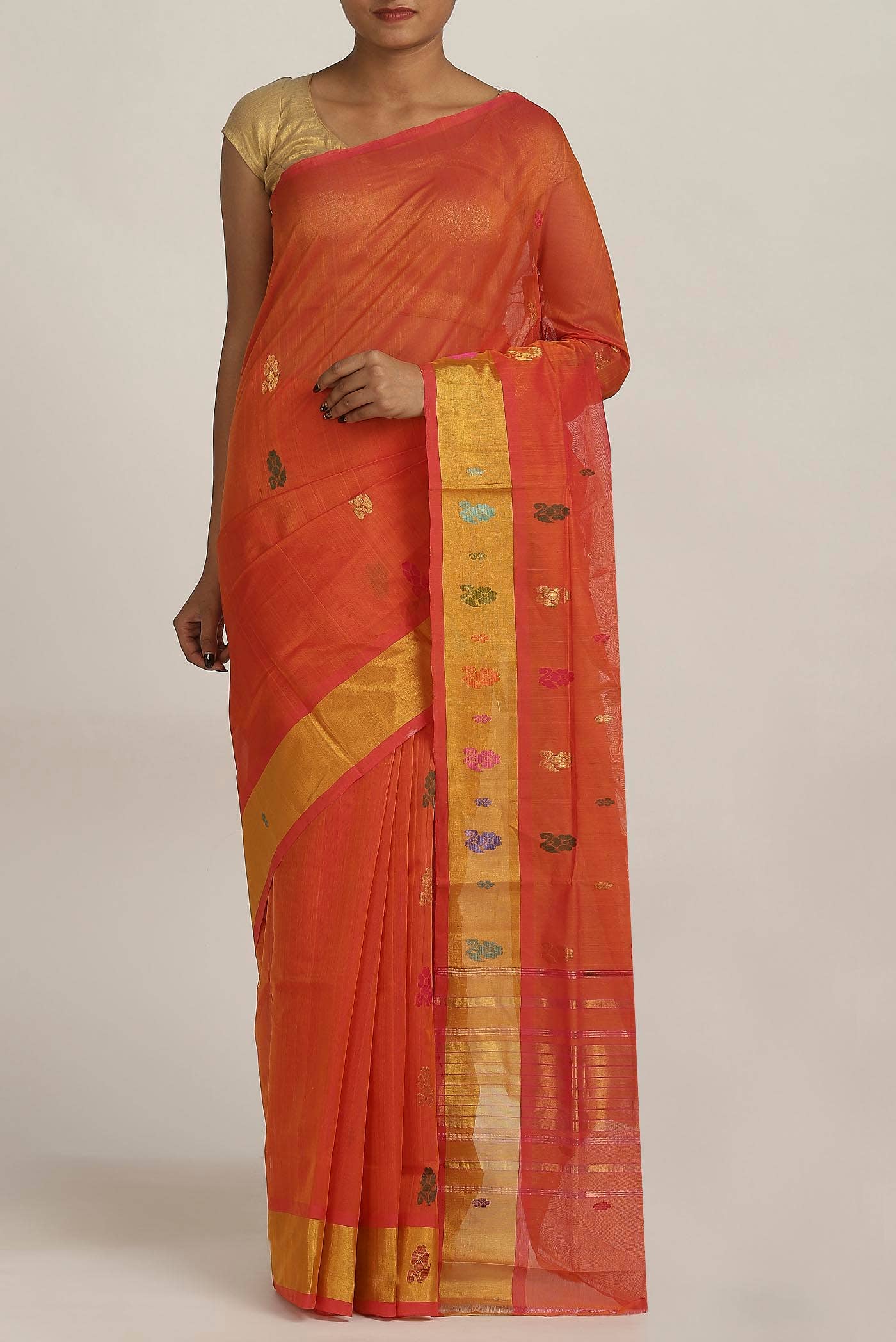 Blue Bengal Cotton Saree
