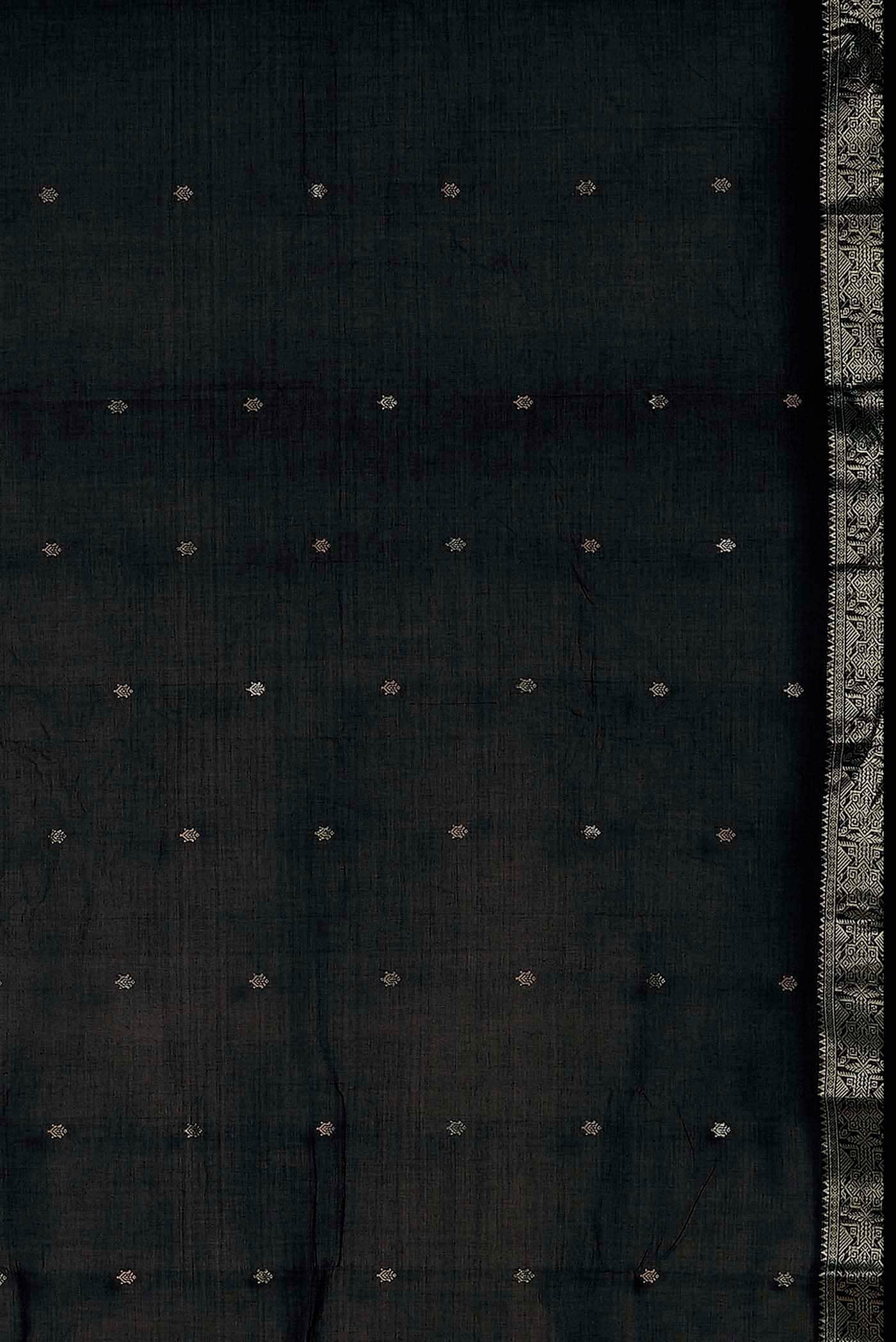 Black Maheshwari Silk Cotton Saree