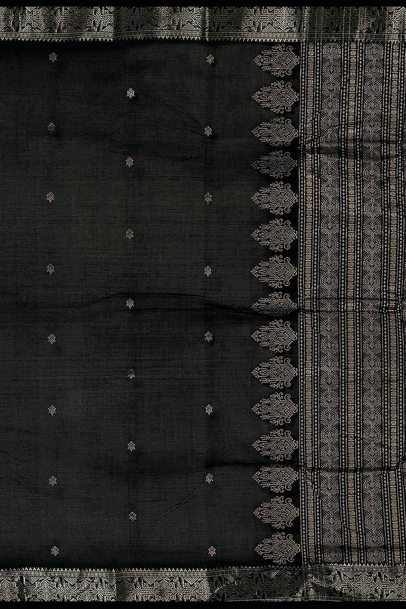 Black Maheshwari Silk Cotton Saree