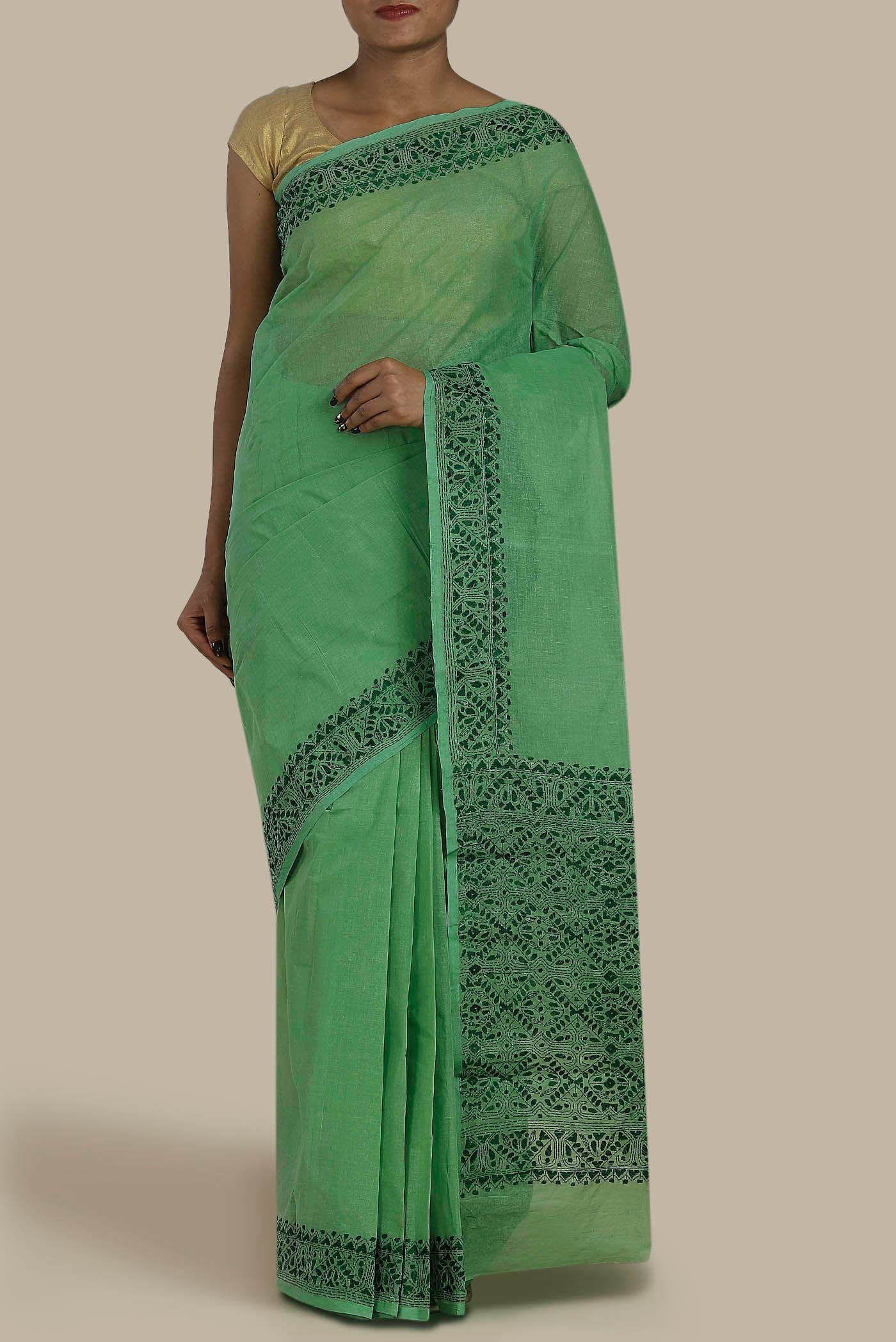 Green Bengal Cotton Saree